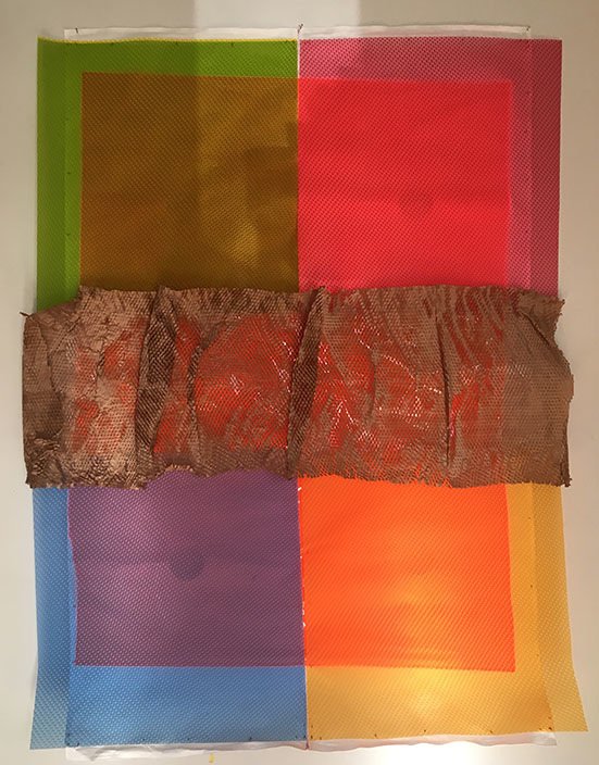 The Society of Plastic and Paper 
2017 
66” x 50” 
lamp paper, clear plastic, acrylic sheets, varied thread




