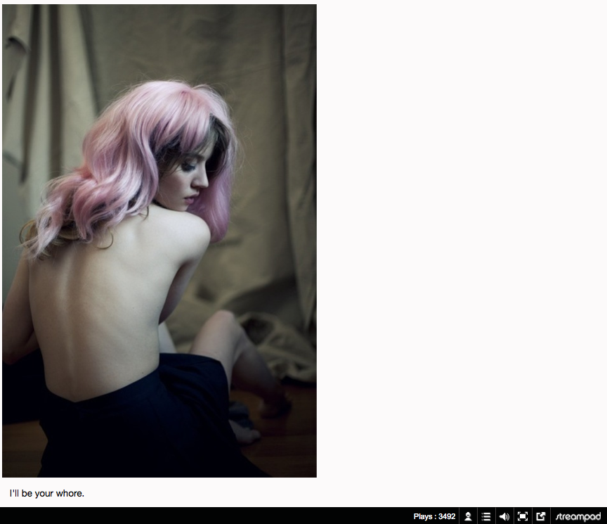 I’LL BE YOUR WHORE  
2012  
43.113" x 50’’ 
c-print

    
