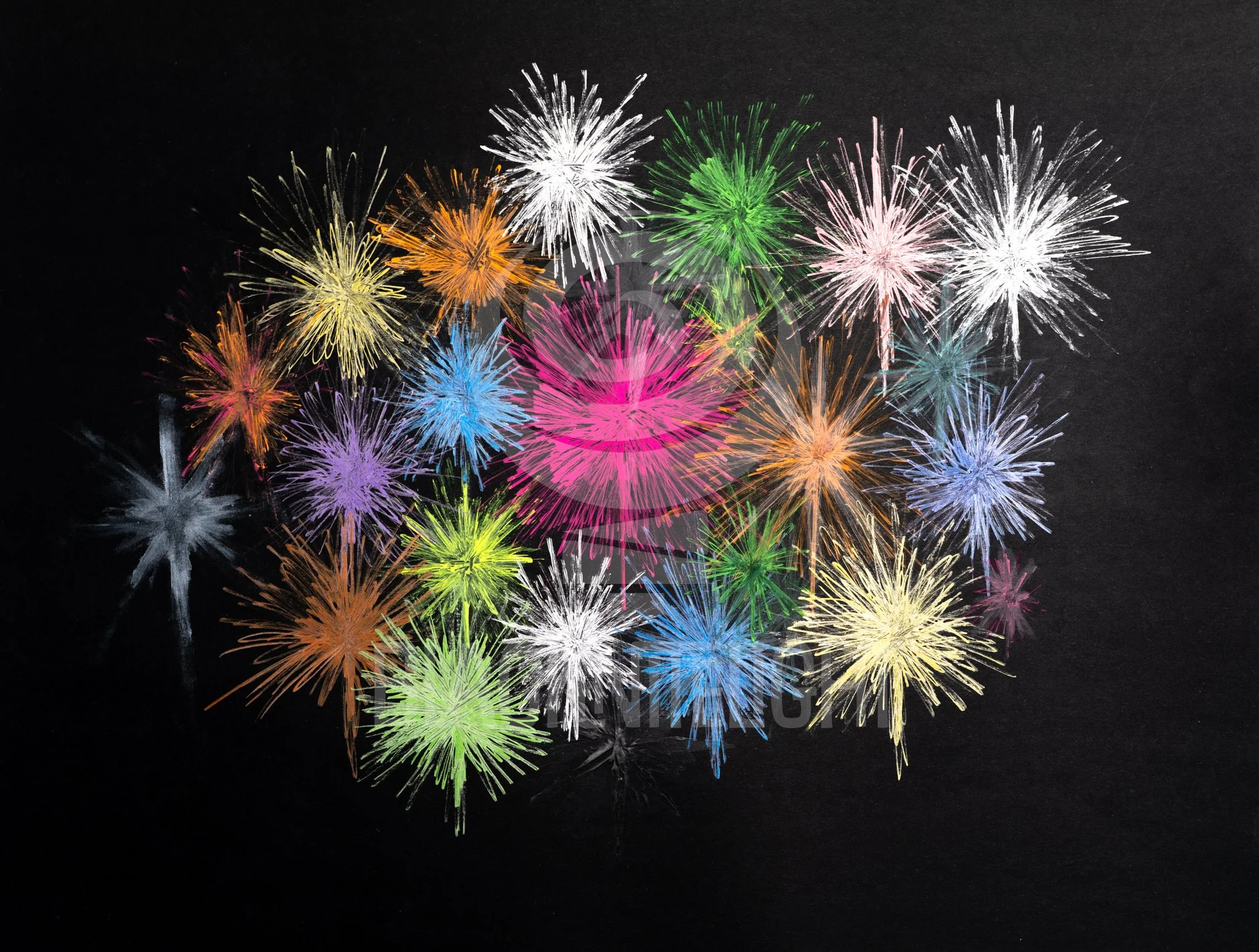 Fireworks
22x28, Markers and Paint on paper

▀▄▀▄▀▄ ___ ▄▀▄▀▄▀
(Watermarked to prevent AI training)