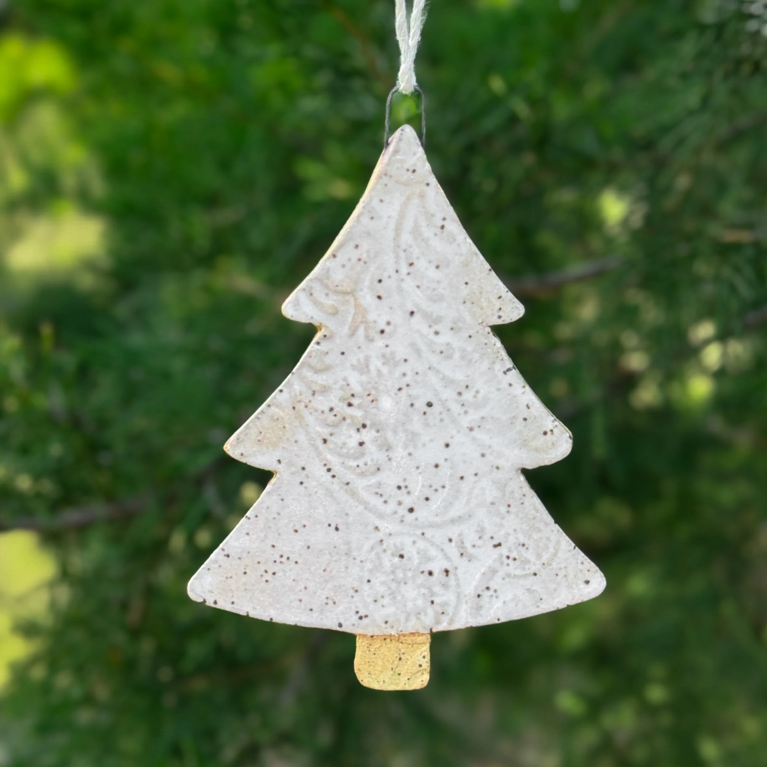 White Ceramic Tree Ornament