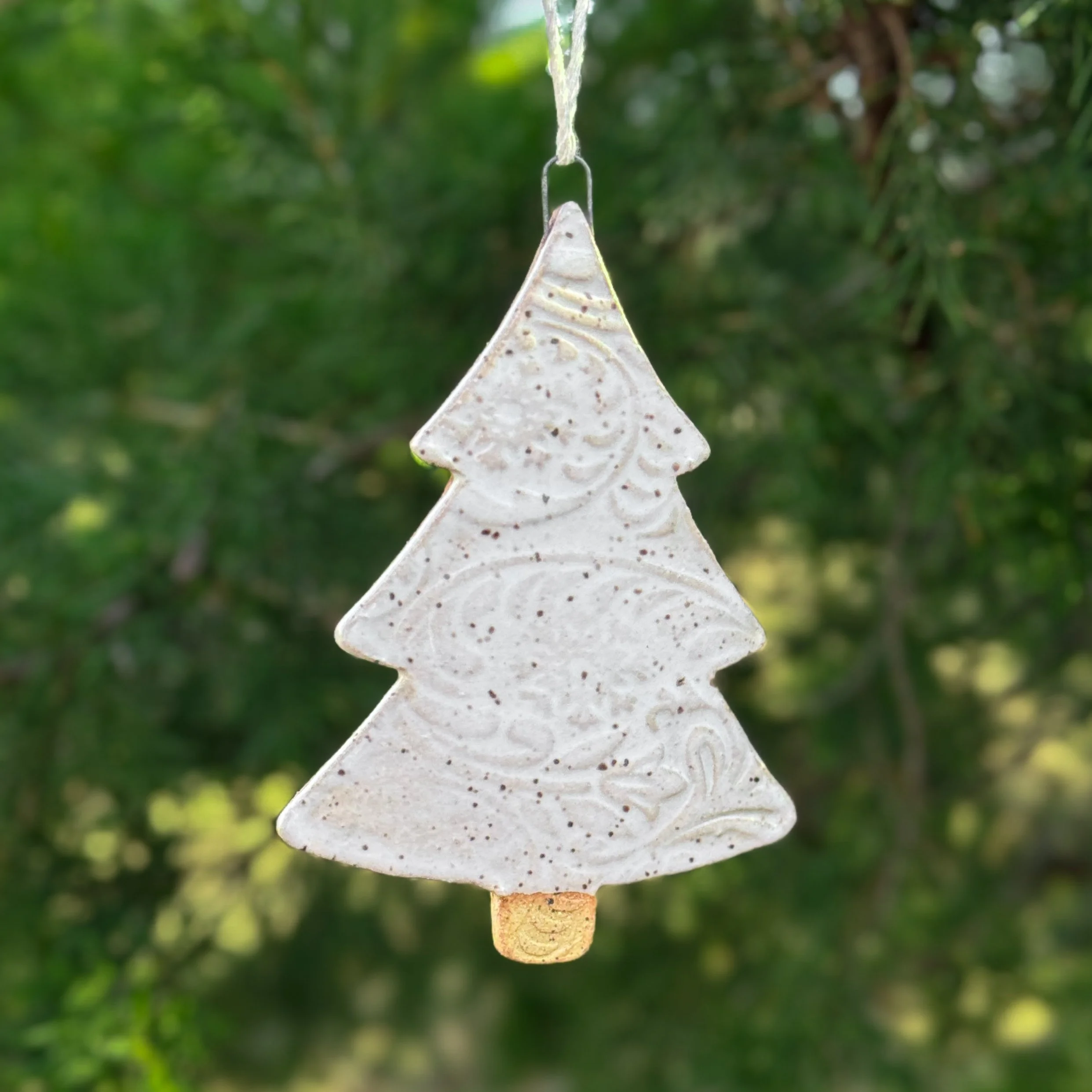 White Ceramic Tree Ornament