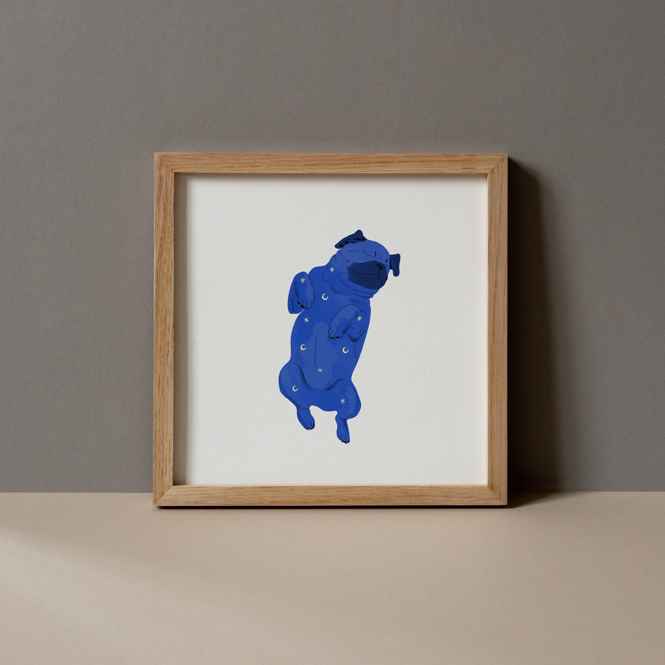 peaceful+pug+star+moon+25x25+Wooden+Frame+-+Dark+BG+-+front.jpg