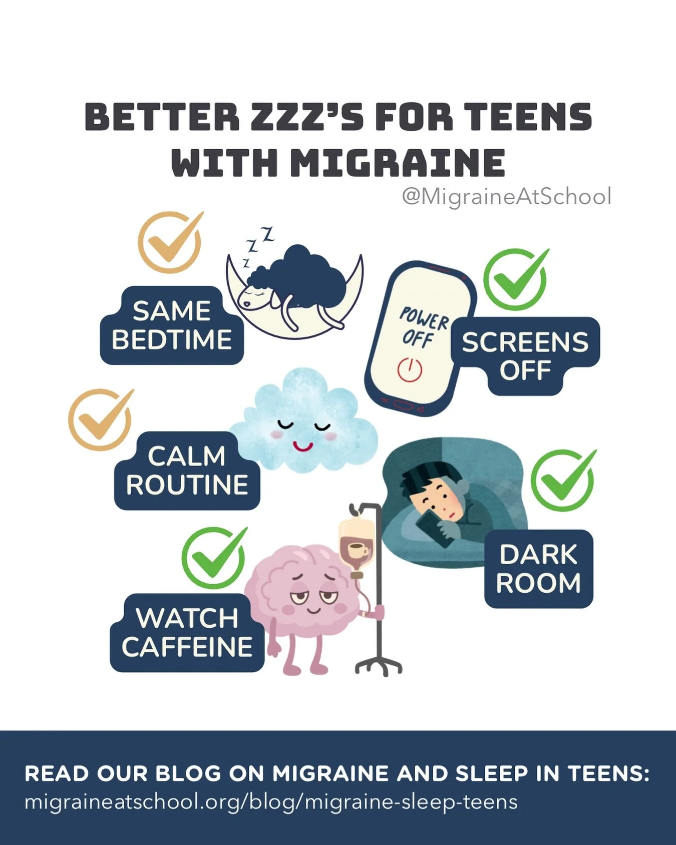 Sleep isn&rsquo;t just rest. For teens with migraine, it&rsquo;s prevention. 😴

Skipping sleep, going to bed at different times, or not getting enough rest can trigger migraine attacks, make them more intense, and impact focus, mood, and energy. Tee