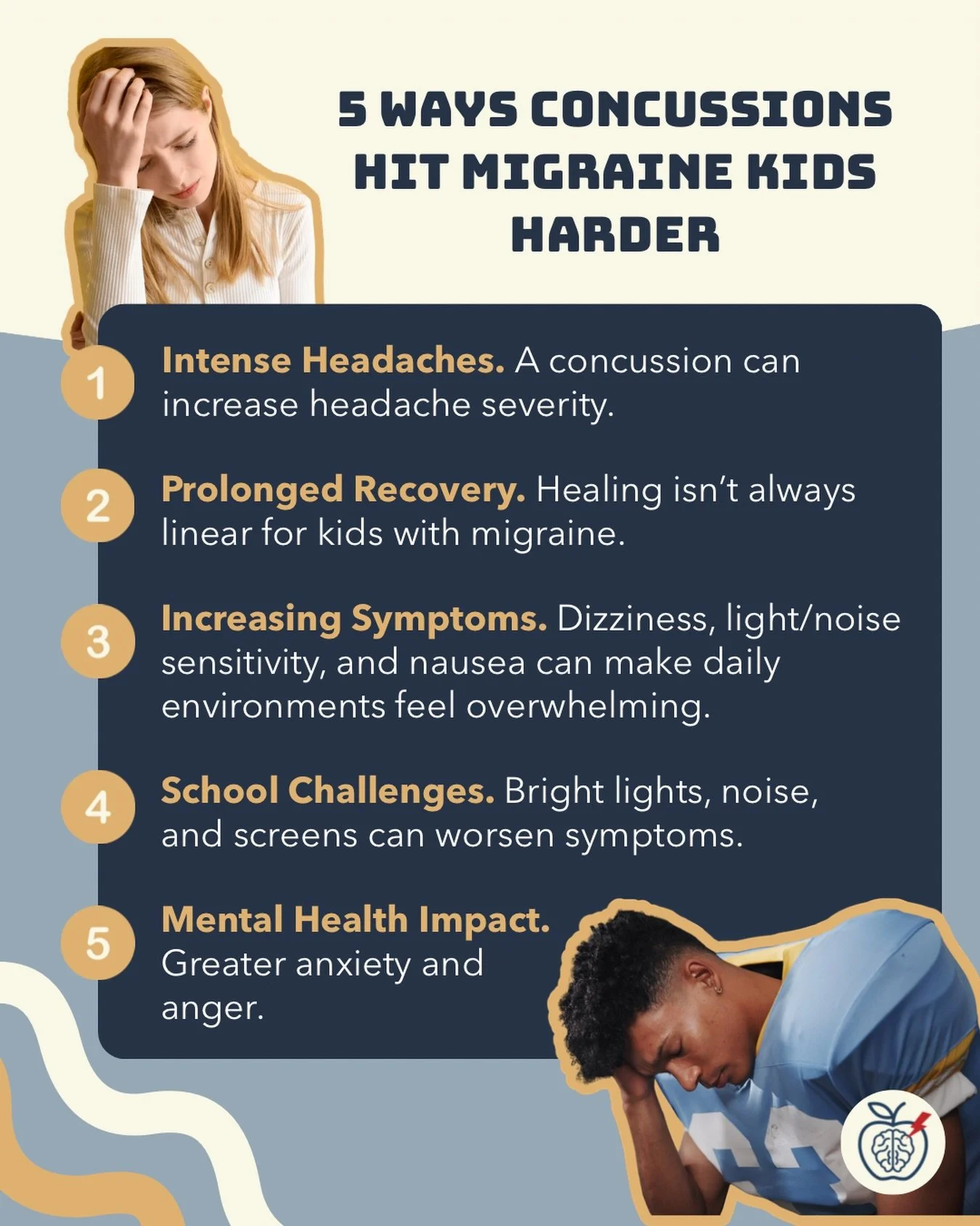 What might seem like a &ldquo;mild&rdquo; injury can have a much bigger impact on a child already living with migraine.

If your child has migraine, this is important to understand, especially during sports season.

💜 Save this for later and share w