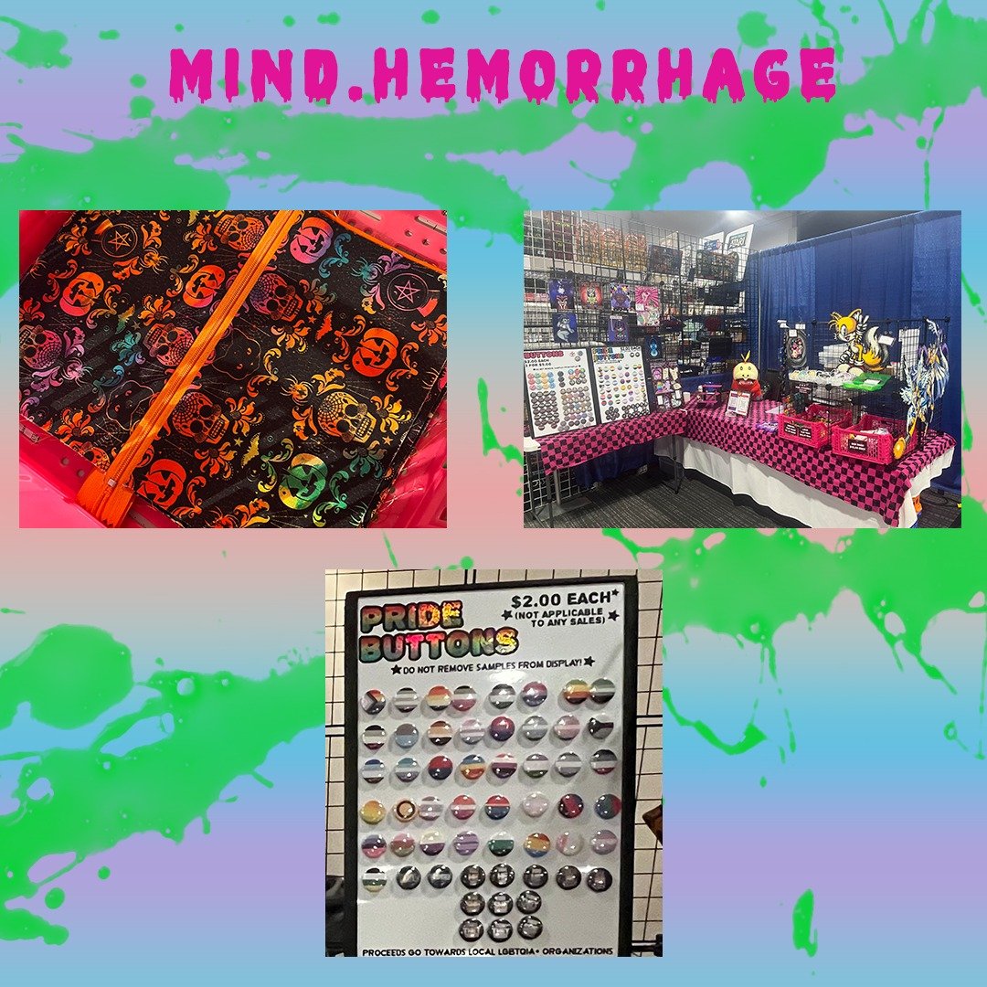 Alternative Alley 2 Vendor spotlight #9!

We're welcoming back our friends at Mind.Hemorrhage !

Prints, Pins, Perlers and more from Mind.Hemorrhage 
This vendor would Like us to let you all know the PRIDE button board is 100% donation only, meaning 