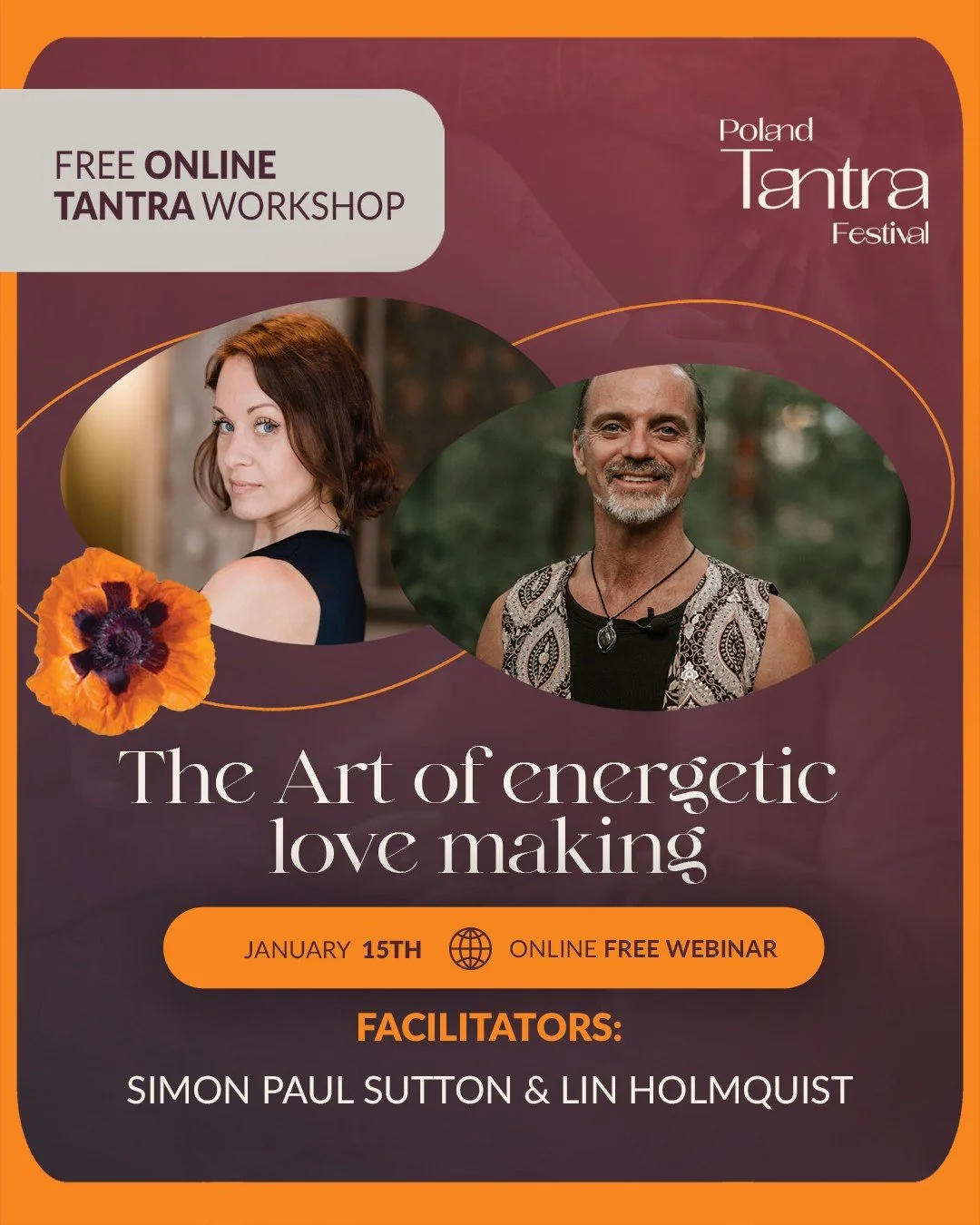 ✨ The Art of Energetic Lovemaking ✨ our final FREE introductory webinar before the festival.

This is your last chance to join a free deep-dive into energy, intimacy, and conscious connection - before we meet live in March.

The webinar will be guide