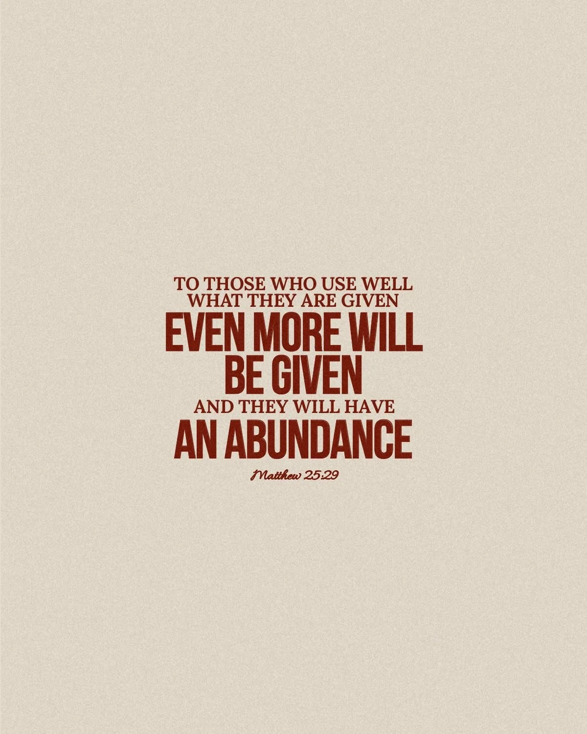 Faithfulness isn't found in one big act, but in small acts of consistency. 

When we steward what God gives us and faithfully place it in His hands, He will multiply it 🙌