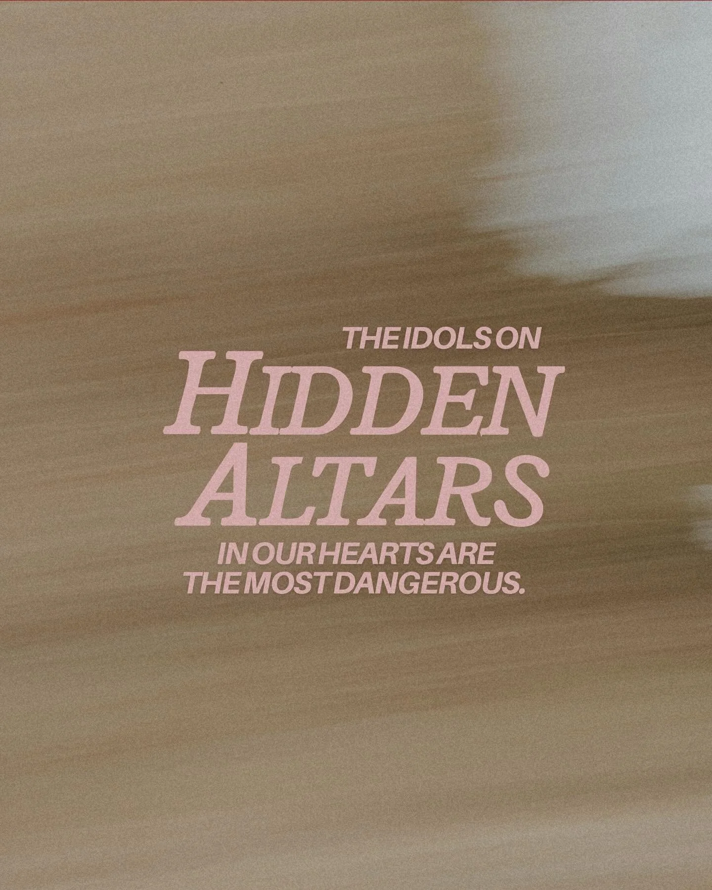 We all worship something. Sometimes it's not always the One True God. 
It's not a matter of if we have idols in our lives, but uncovering them in our hearts. Follow the trail of these six questions to find your hidden altar

1 John 5:20-21
"And 