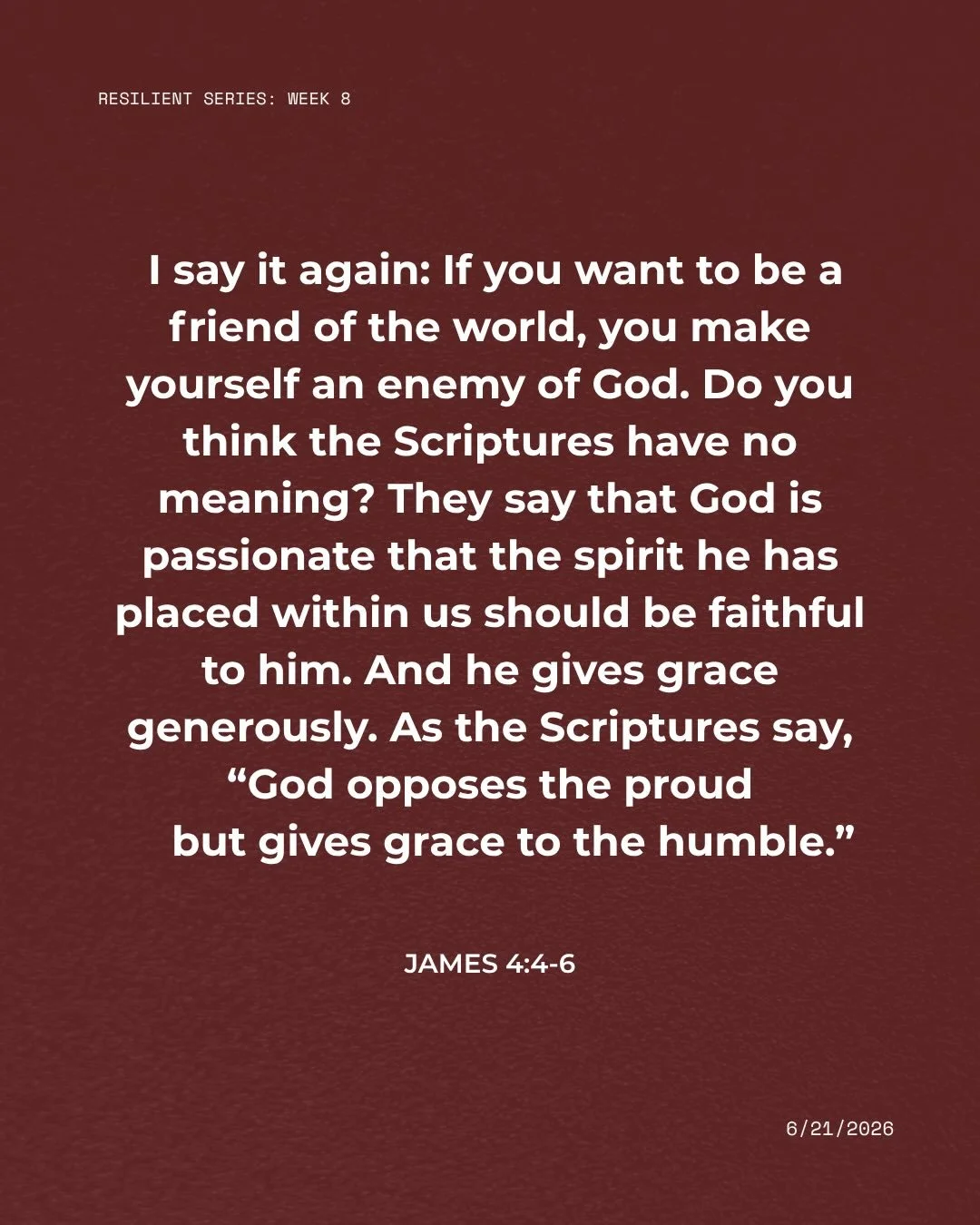 Real repentance is more than an apology&mdash; it&rsquo;s a complete turnaround🕊️

This past Sunday we continued our series by diving into James 4. We learned that resisting the enemy goes hand in hand with humbling ourselves before God. He doesn&rs