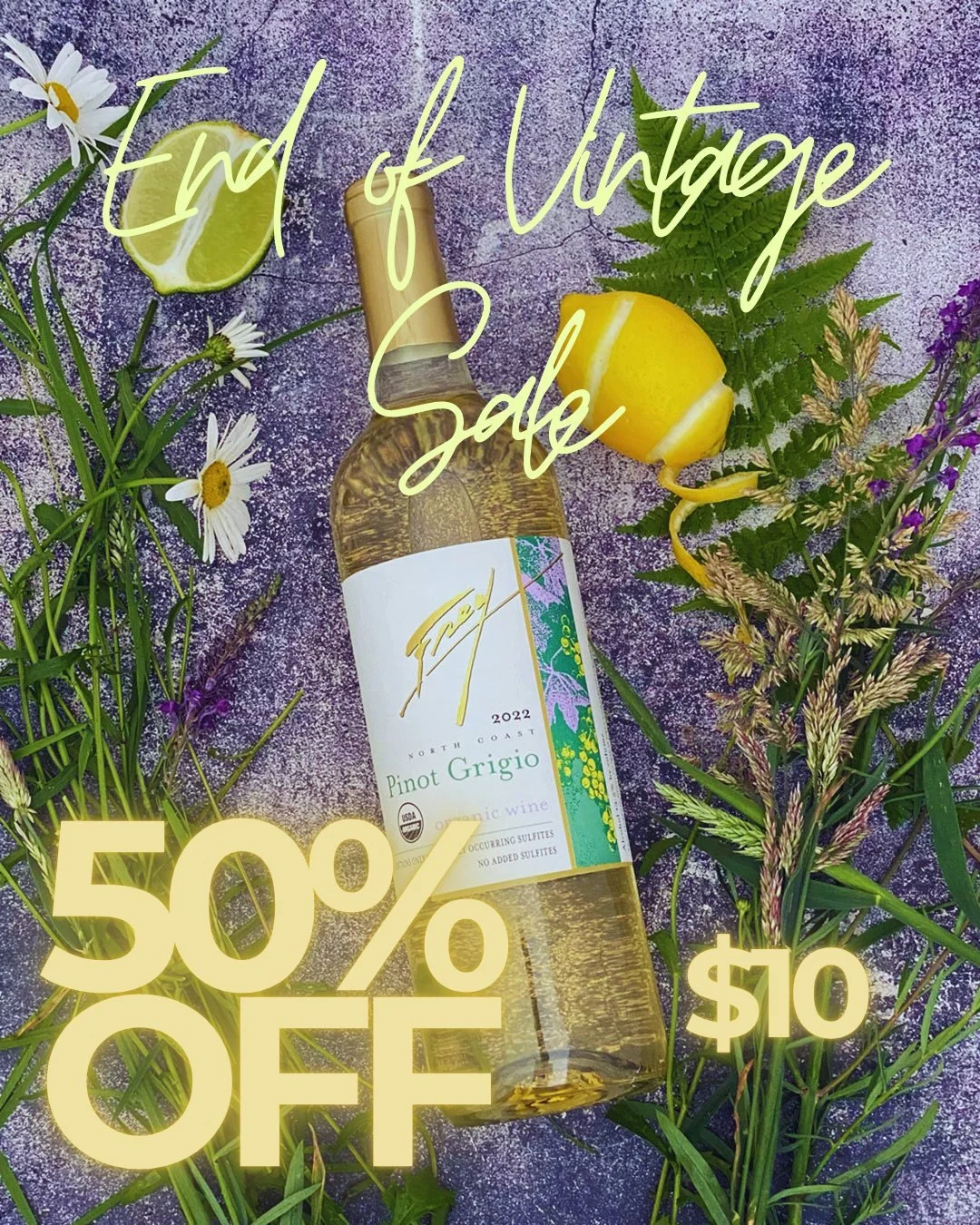 Summer Sips are Calling!

Our Pinot Grigio and Viognier are now 50% OFF while supplies last!

🥂 Pinot Grigio &ndash; Crisp, bright, and refreshing with lively citrus, green apple, and delicate floral notes. It's the perfect companion for warm aftern