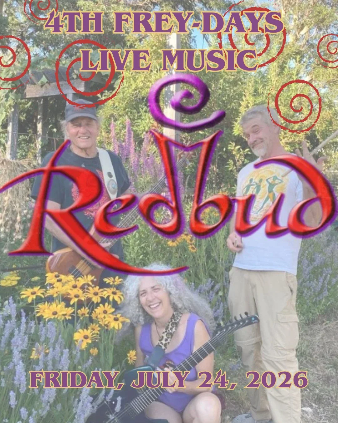 July's 4th Frey-Days Live Music with Redbud!

5:00 PM -8:00 PM

Join us for 4th Frey-Days Live Music with Redbud, Mendocino County&rsquo;s popular home-grown band known for their motto, "Think globally; dance locally!" Redbud plays high-ene