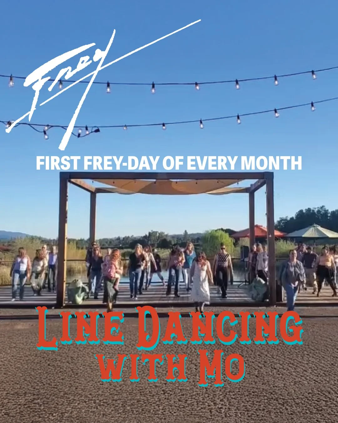 First Frey-Days Line Dancing - September 4th!

Join us for First Frey-Days Line Dancing! Line dance lessons and dance social with Rise &amp; Thrive at the Frey Vineyards Tasting Room. Family-friendly, no experience necessary. $10 cover. Wine availabl