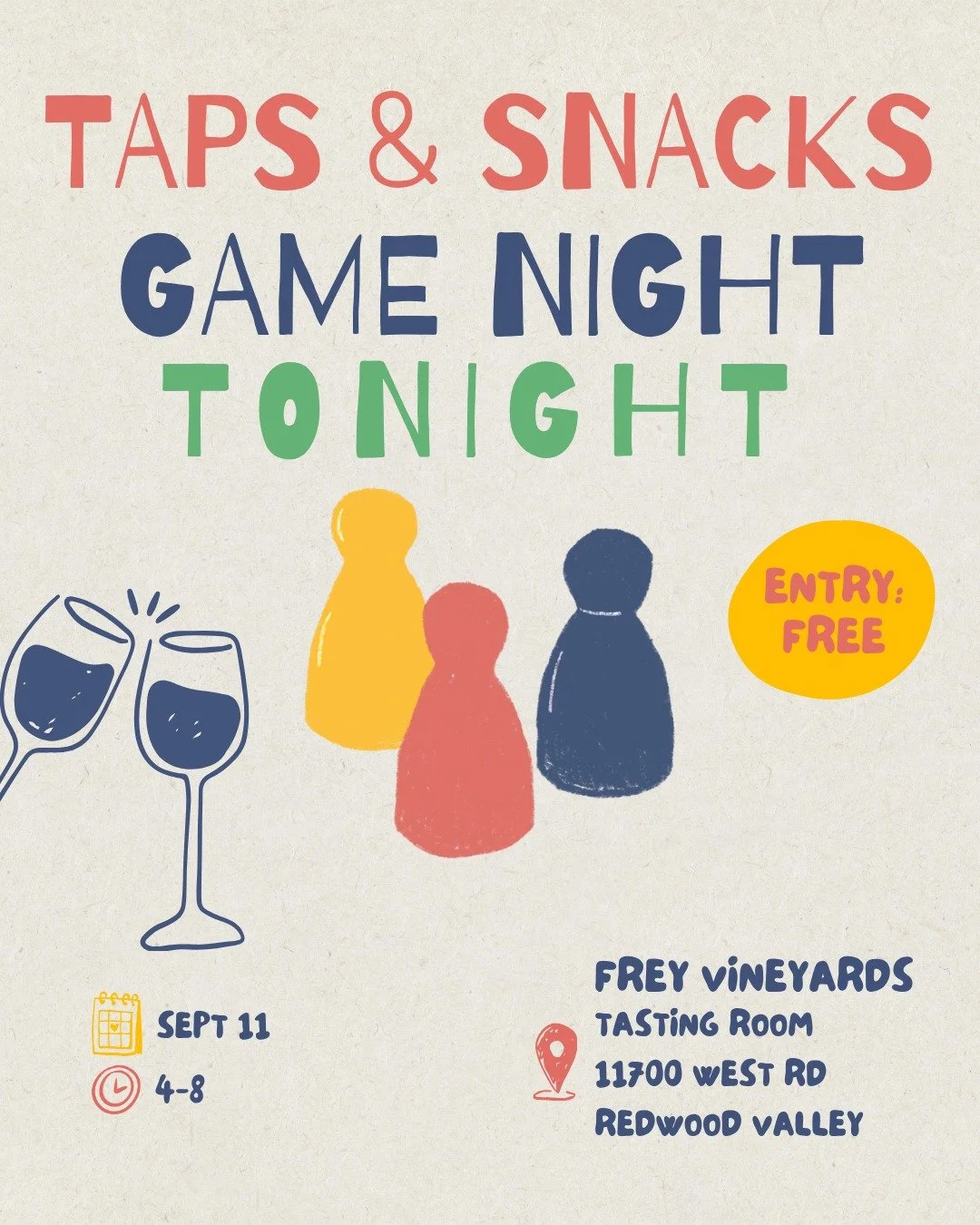 Game Night Tonight! 

Join us from 4&ndash;8pm for outdoor games, board games, wine, and enjoying the evening in the valley. 
The sunsets have been epic lately, so come hang out and soak it all in!

See you tonight!