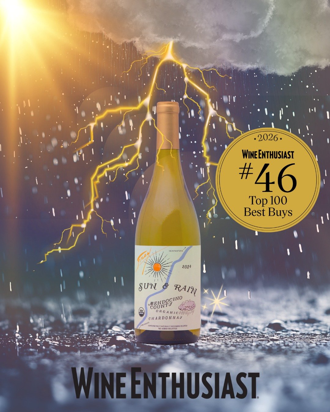 92 POINTS FROM WINE ENTHUSIAST!

Our 2024 Sun &amp; Rain Organic Chardonnay has earned 92 points from Wine Enthusiast!

FREY VINEYARDS 2024 SUN&amp;RAIN ORGANIC CHARDONNAY
( M E N D O C I N O C O U N T Y )
92 pts, T.P. | abv: 14% | Price: $20
If suns