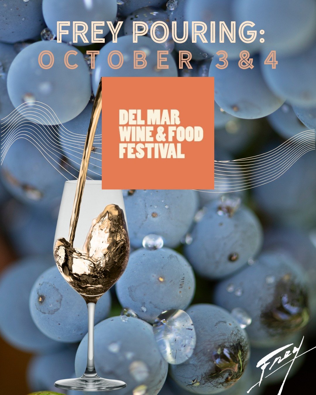 We&rsquo;re heading south! 🍷

Frey Vineyards will be at the Del Mar Wine &amp; Food Festival next weekend for the Grand Tasting. Ann will be pouring at on October 3 and 4!

Come say hi, taste some organic, biodynamic wine, and hang out with us. We&r