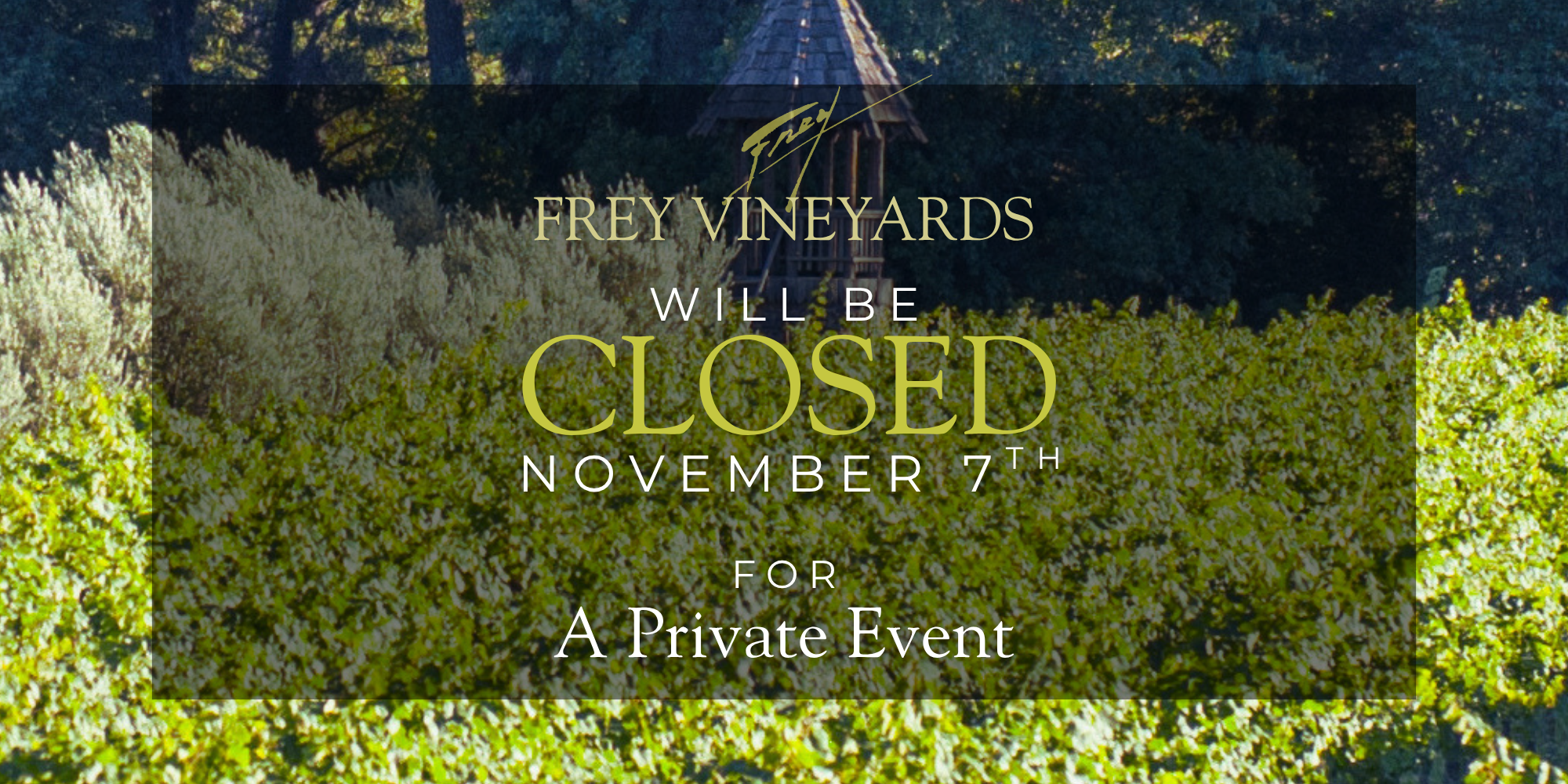 Tasting Room Closed 11/7