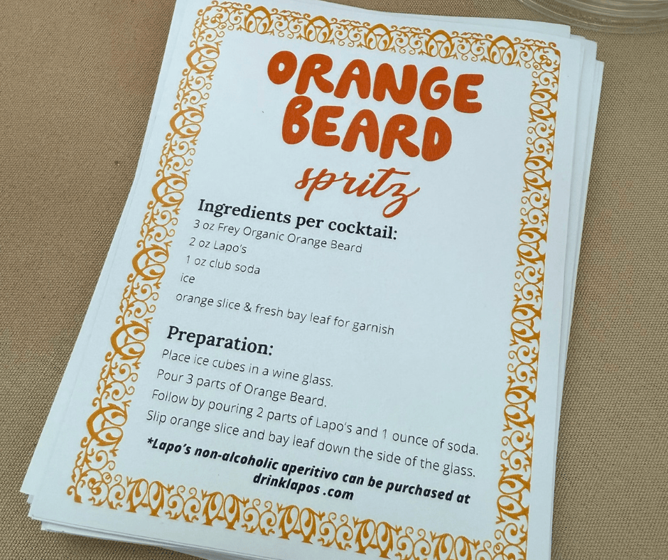 Orange Beard Spritz written recipe