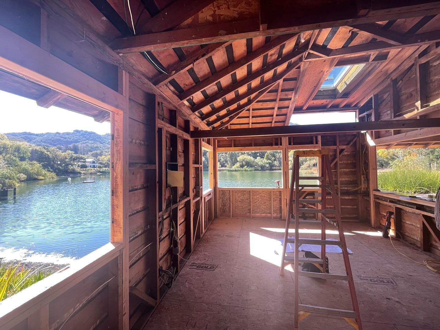 Restoration on old Lakeside boat house