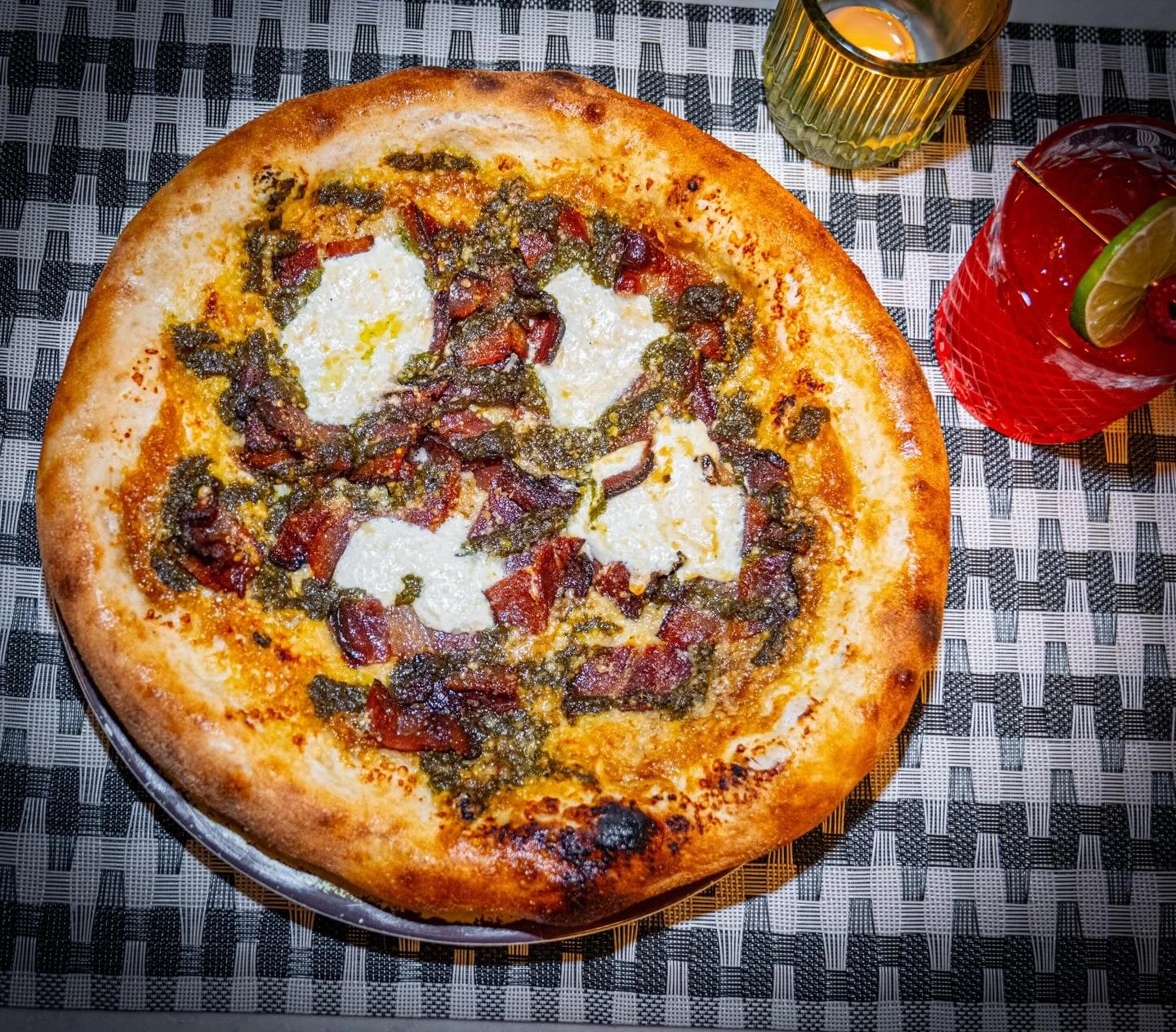 Our Pizza Special &ldquo;The Surfin&rsquo; Pig&rdquo; 🐷🏄&zwj;♂️

The Surfin&rsquo; Pig

Pineapple jam, pecorino, and creamy burrata cheese layered over our house-made crust, topped with crispy bacon and finished with a drizzle of bright basil pesto