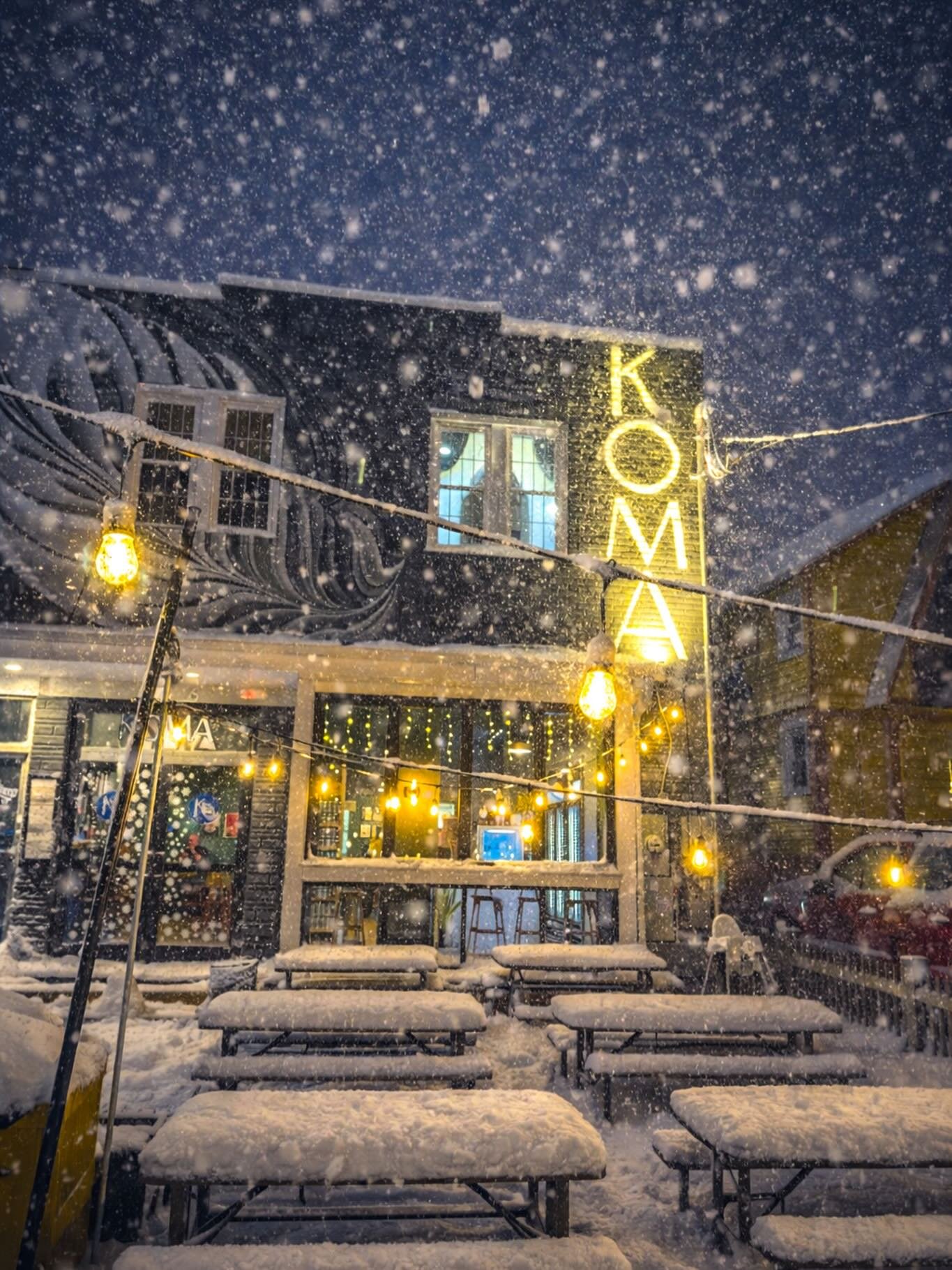 ❄️ We Will Be Open Tomorrow ❄️ 

Tell your friends! Stay warm!

- Team KOMA