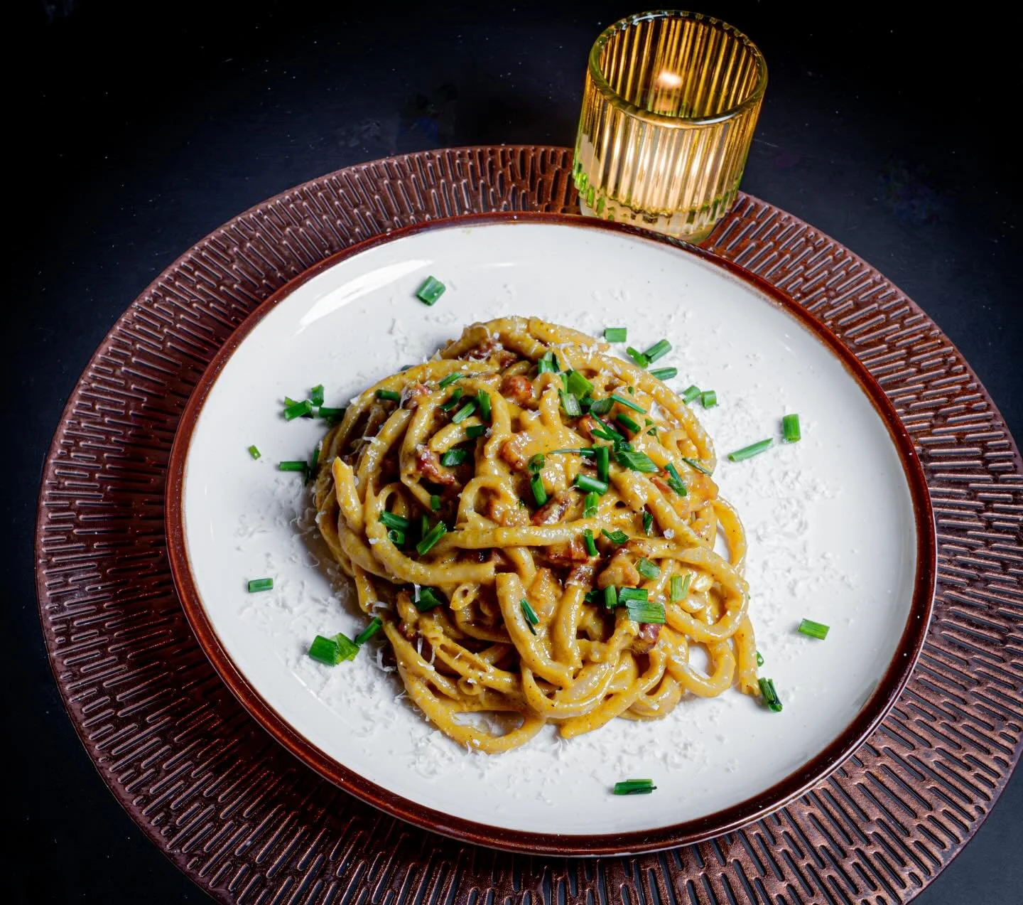 New Pasta Special

Creamy Curry Bucatini

House-made Bucatini pasta in a creamy brie curry sauce with pancetta and chives.

Delicious! Come try it tonight at Koma Cafe!