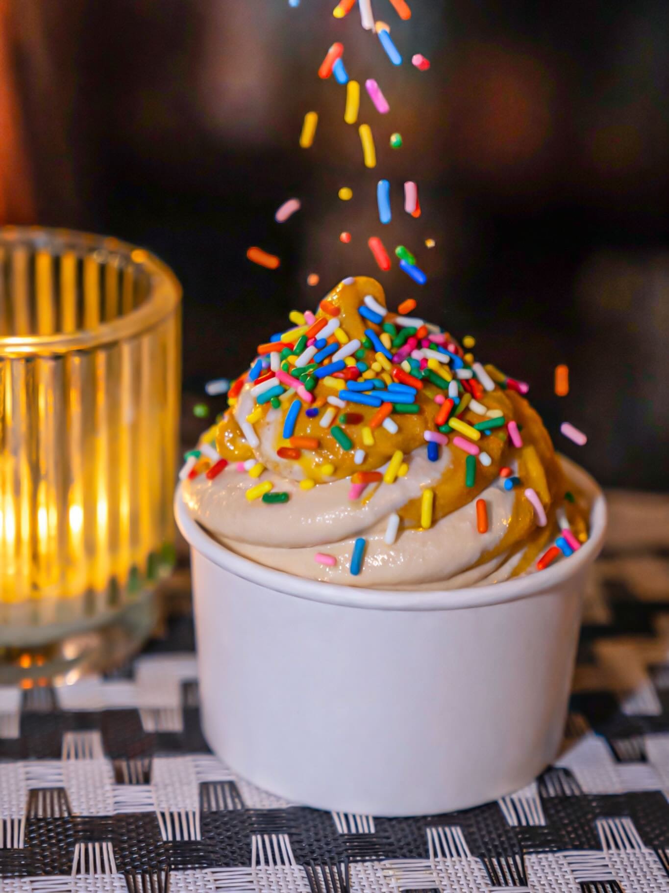 It&rsquo;s A Soft Serve Kinda Day!

Vegan Dirty Karak Chai
with coffee, pistachio, safron and cardamom

And

Cardamom Coffee

Get them swirled or seperate.. the flavors are amazing!

Come to Koma!