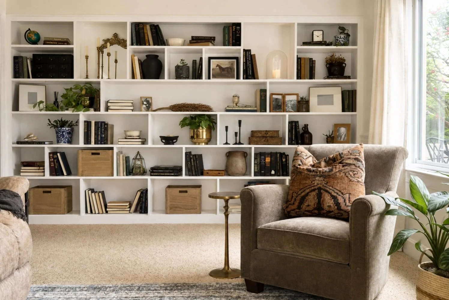 #interiordesign #interiordesigner #bookcase #farmhouse #livingroom