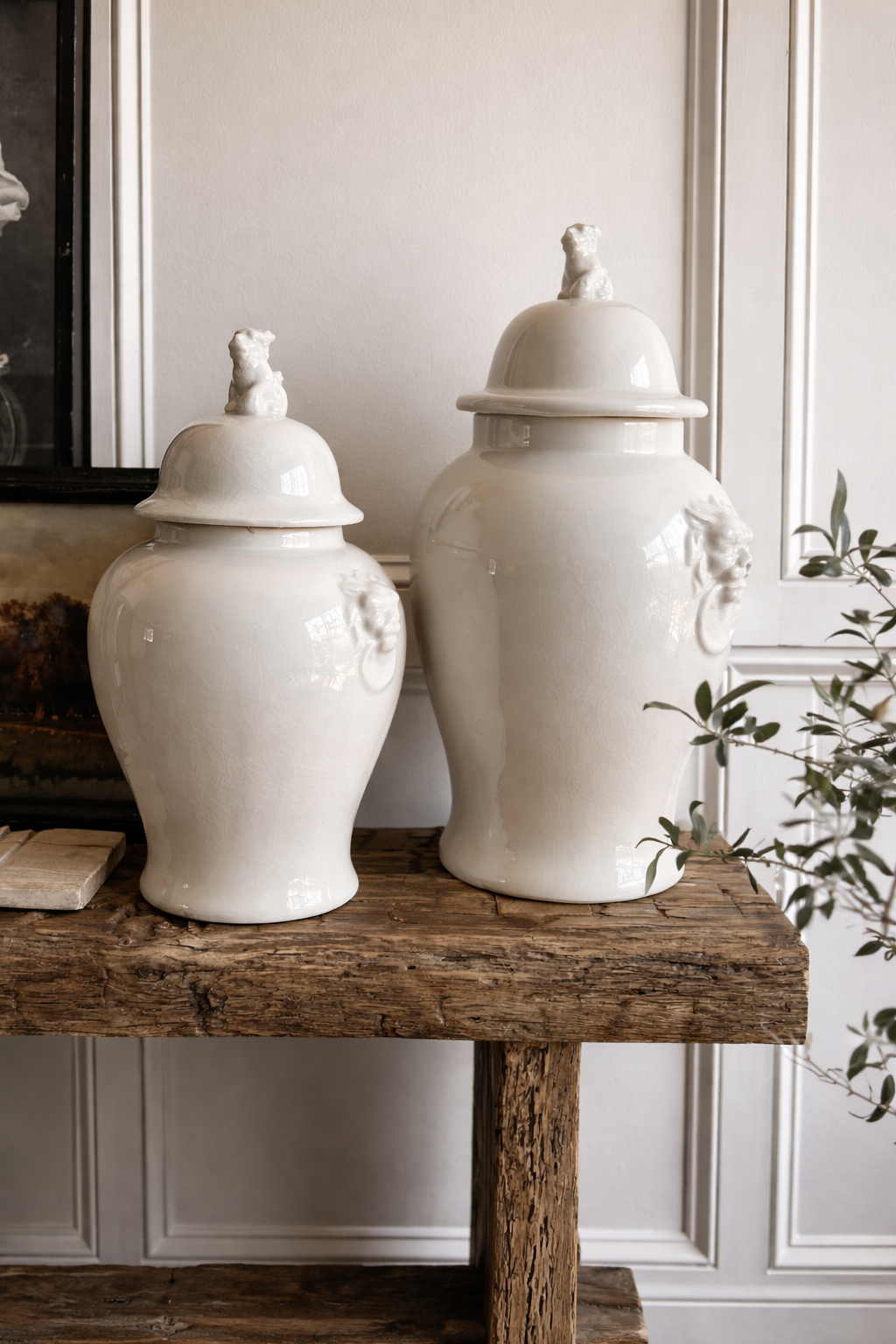 20" Cream Ginger Jar