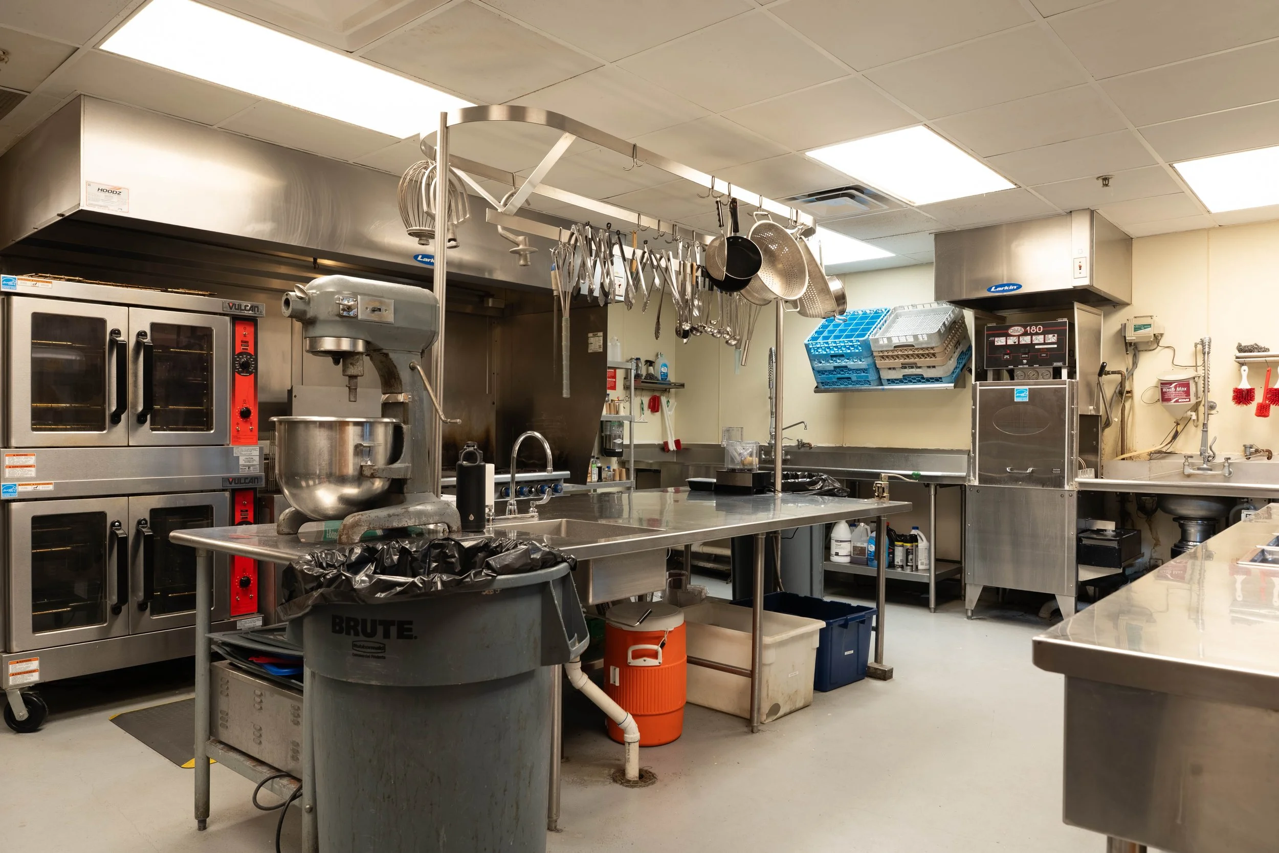 Our industrial kitchen is open to all members to use.  9 meals are served per week to in-house members.