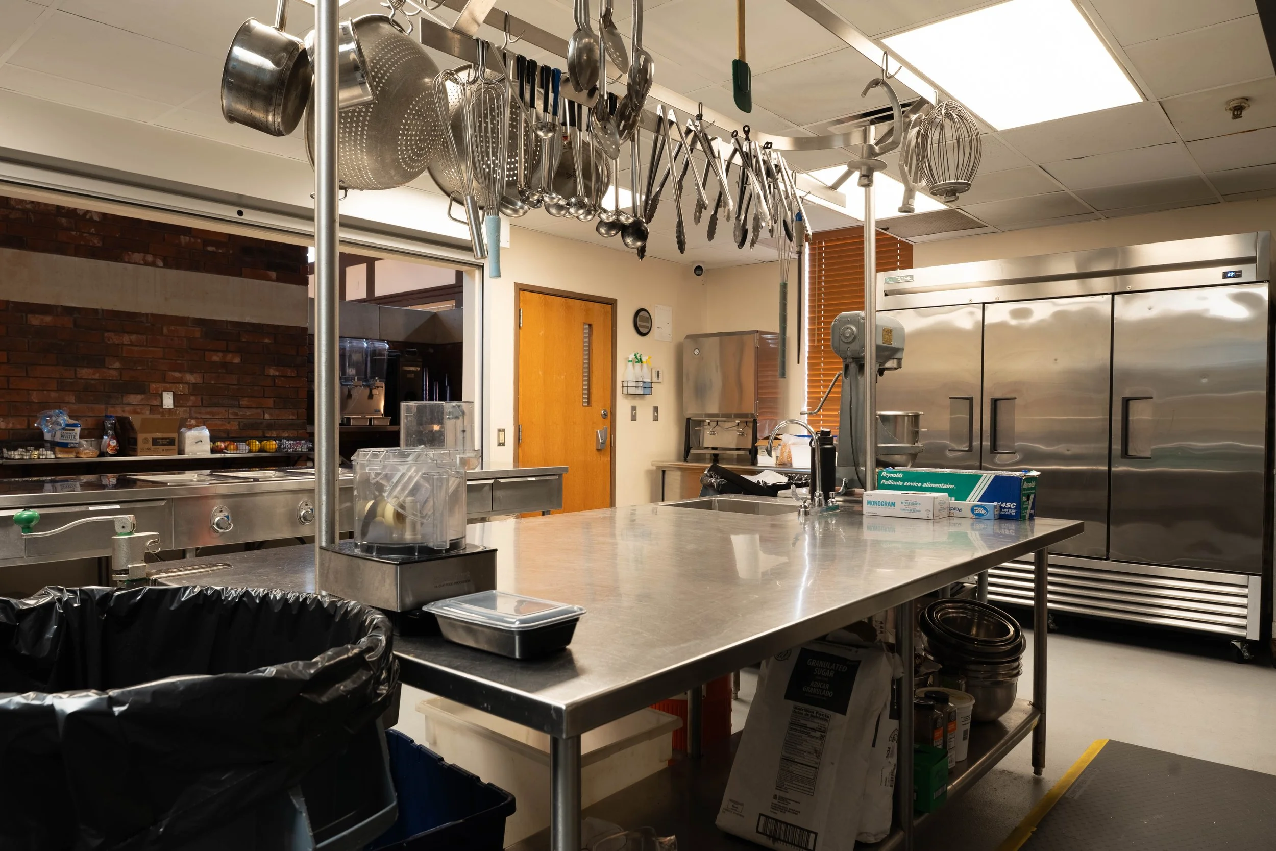 Our industrial kitchen is open to all members to use.  9 meals are served per week to in-house members.