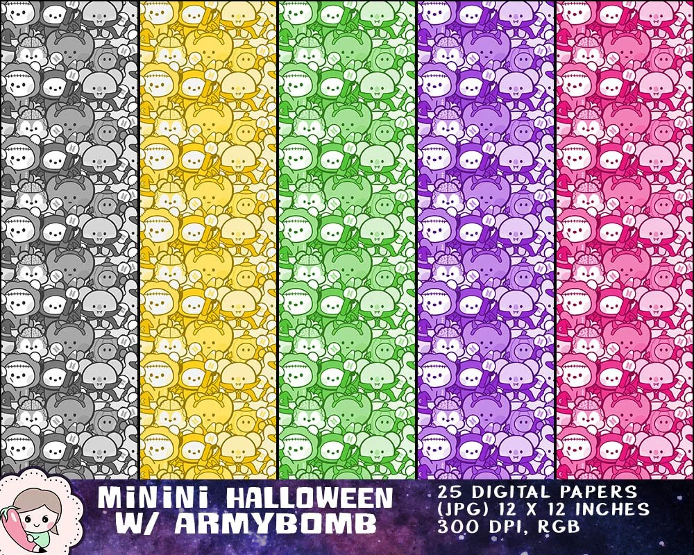 BTS Halloween Art, Cute BTS Spooky Costume, BTS Sticker Printables, Digital Download, Bangtan Lightstick Art, Armybomb Art