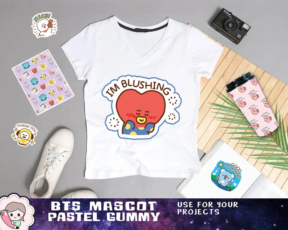 BTS Sticker Printables, BTS Digital Sticker Bundle PNG, BTS Cute Art, BTS Digital Download, BTS Clipart, Cute Bangtan Design. Print on items such as tickers, shirts, tumblers, gifts and more