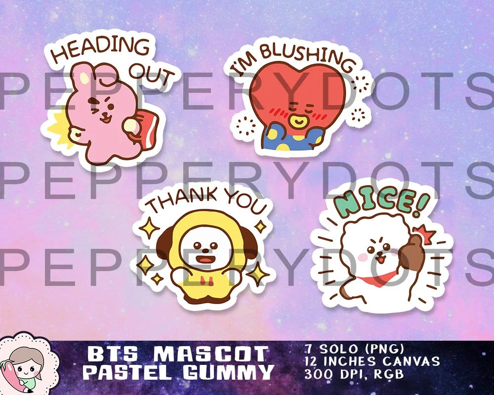 BTS Sticker Printables, BTS Digital Sticker Bundle PNG, BTS Cute Art, BTS Digital Download, BTS Clipart, Cute Bangtan Design. Print on items such as tickers, shirts, tumblers, gifts and more