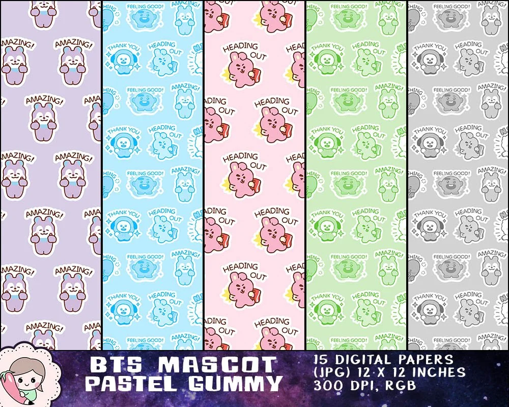 BTS Sticker Printables, BTS Digital Sticker Bundle PNG, BTS Cute Art, BTS Digital Download, BTS Clipart, Cute Bangtan Design. Print on items such as tickers, shirts, tumblers, gifts and more