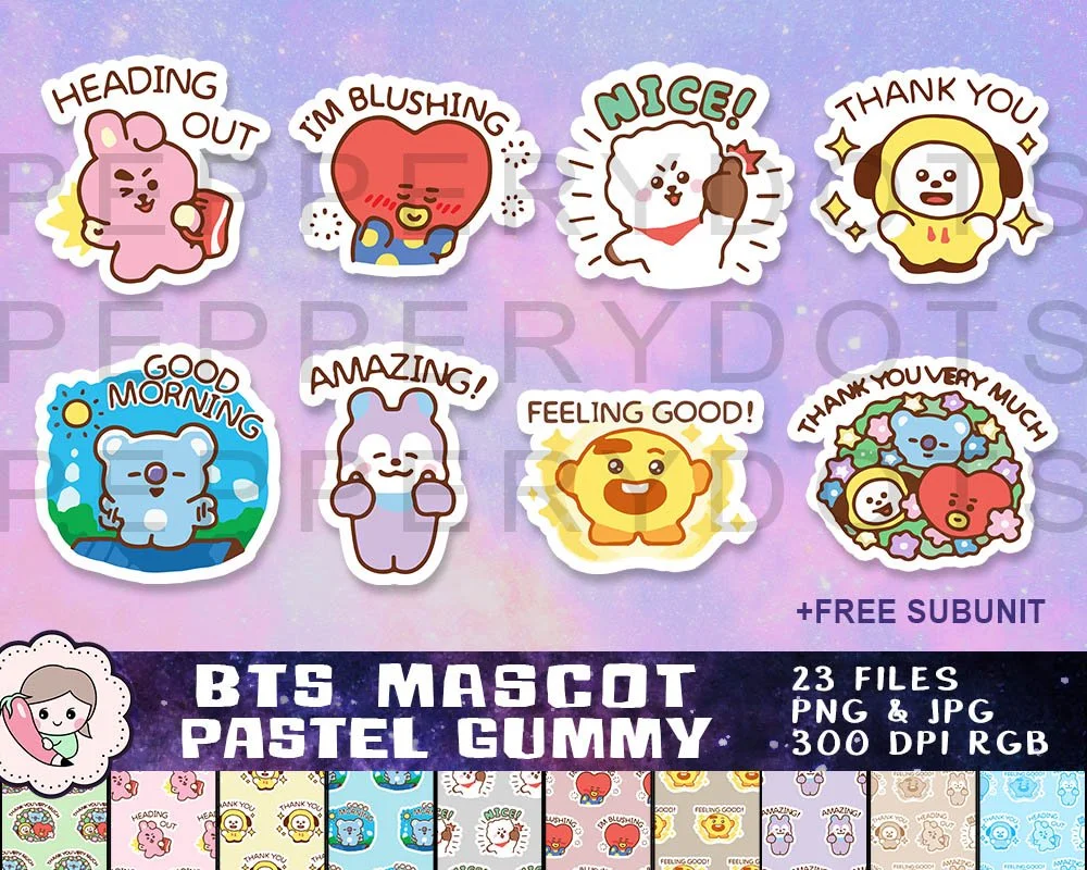 BTS Sticker Printables, BTS Digital Sticker Bundle PNG, BTS Cute Art, BTS Digital Download, BTS Clipart, Cute Bangtan Design. Print on items such as tickers, shirts, tumblers, gifts and more