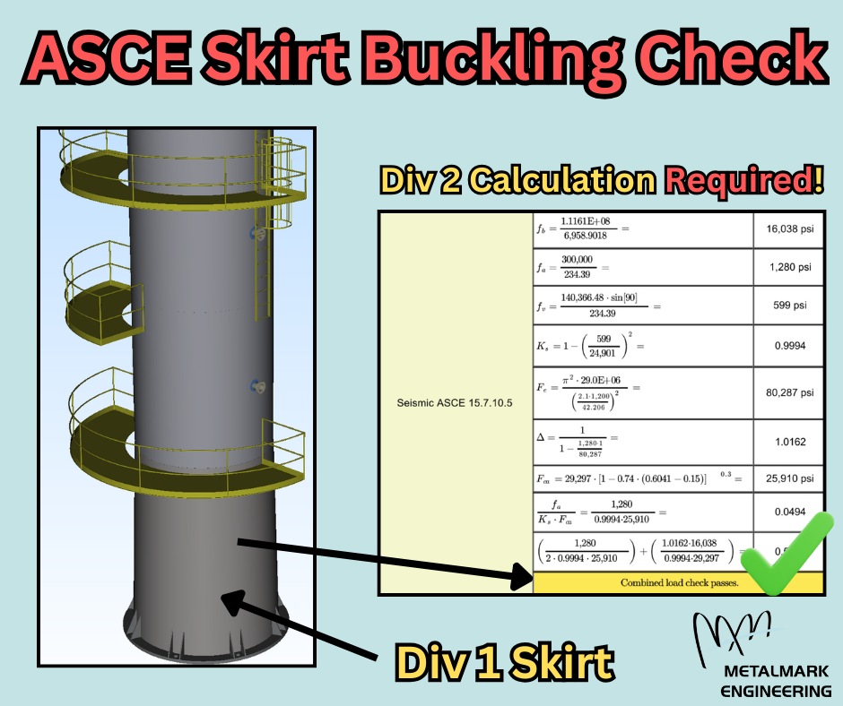 ASME Division 2 Skirt Buckling Check ASCE Seismic