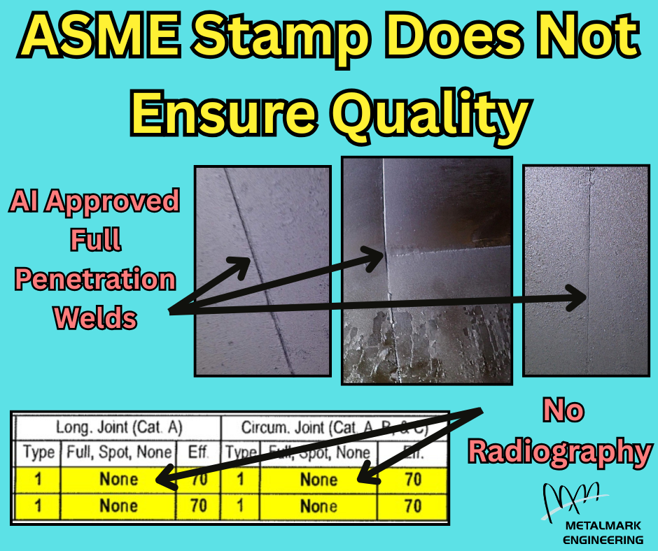 ASME Code Stamp Does Not Ensure Quality Equipment