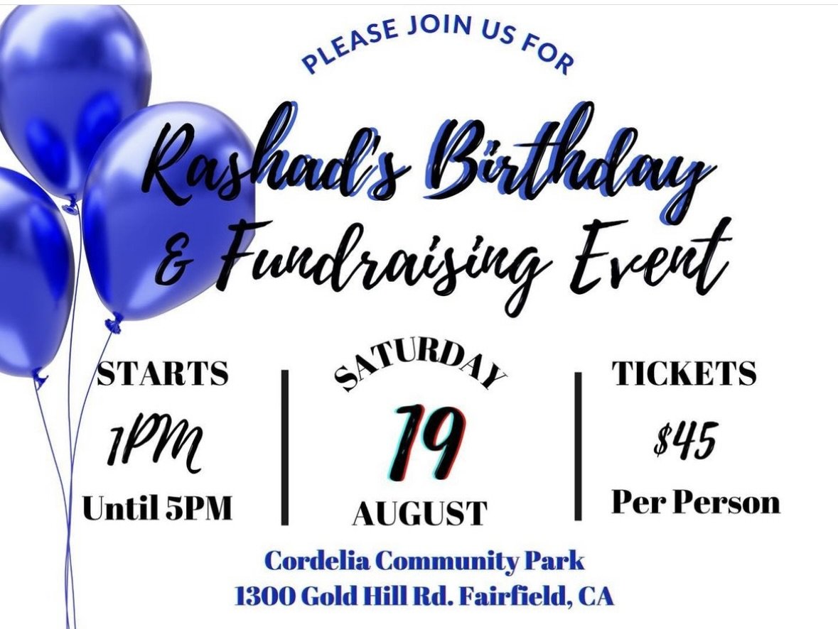 Fundraising Event in honor of Rashad's Birthday