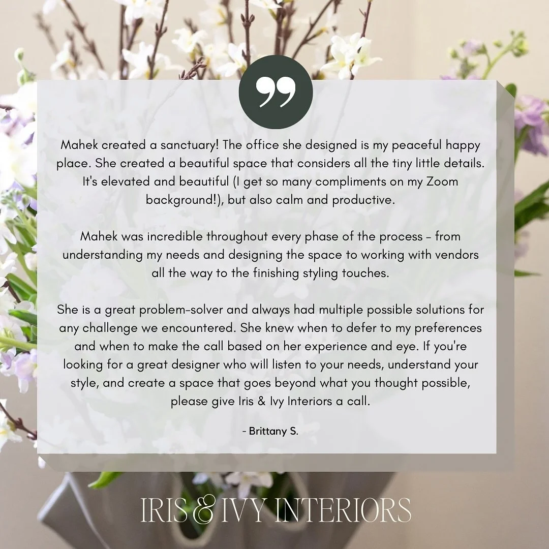 Starting the week with some sweet client love!

I&rsquo;m so grateful for the opportunity to craft a personalized sanctuary for such a wonderful client. It&rsquo;s been a privilege to be part of your story and to help create a space you&rsquo;ll enjo
