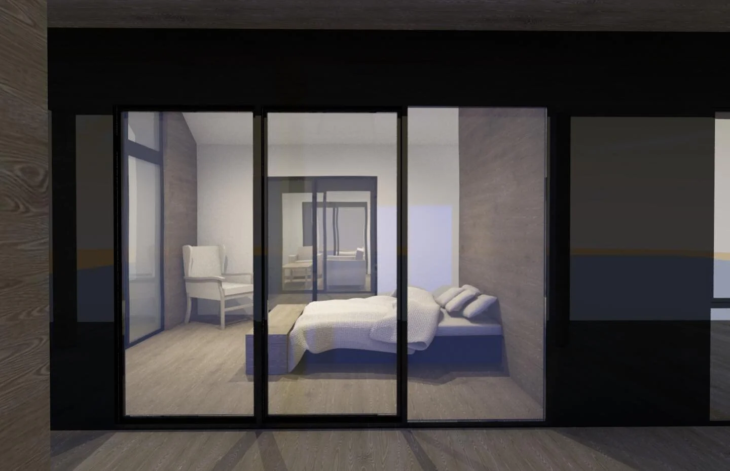 Three peaks - West elevation