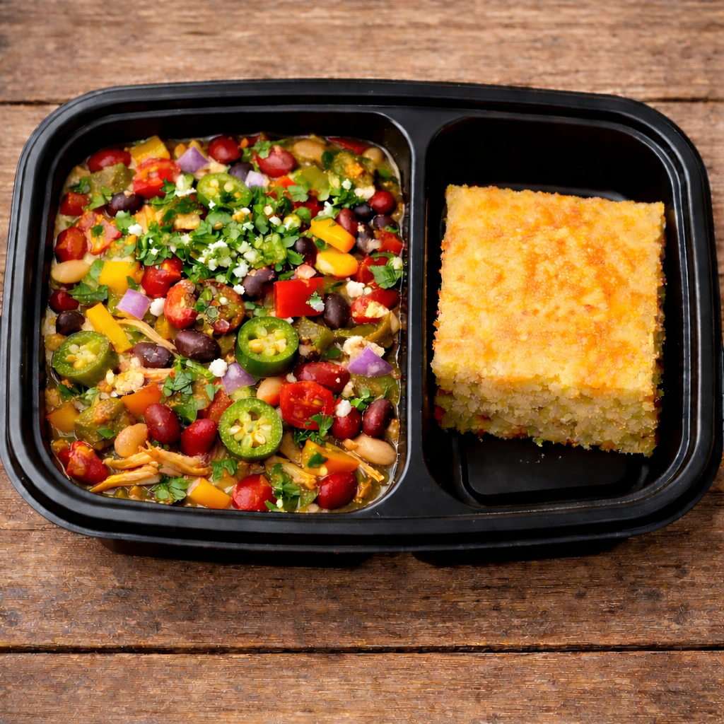 Green Chilli Chilli With Cornbread