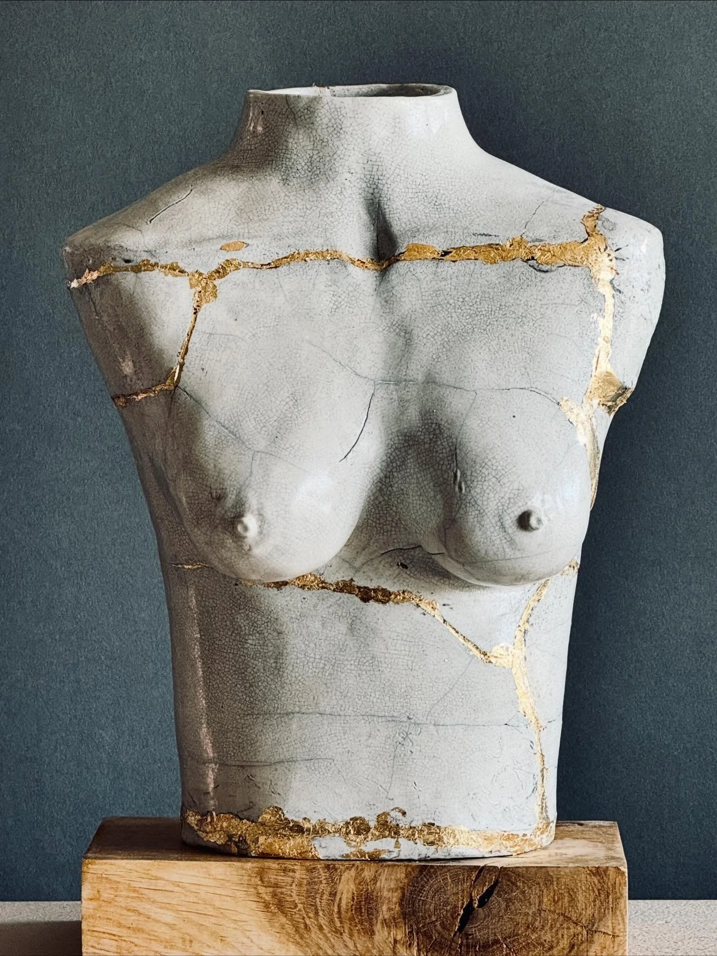 Busted
Born in fire, broken by the process, and reimagined with gold. Women are landscapes of strength and story, made more luminous by every crack that tried to undo us. Resilient. Radiant. Repaired into something magnificent. 
Artist, Cathy Caracci