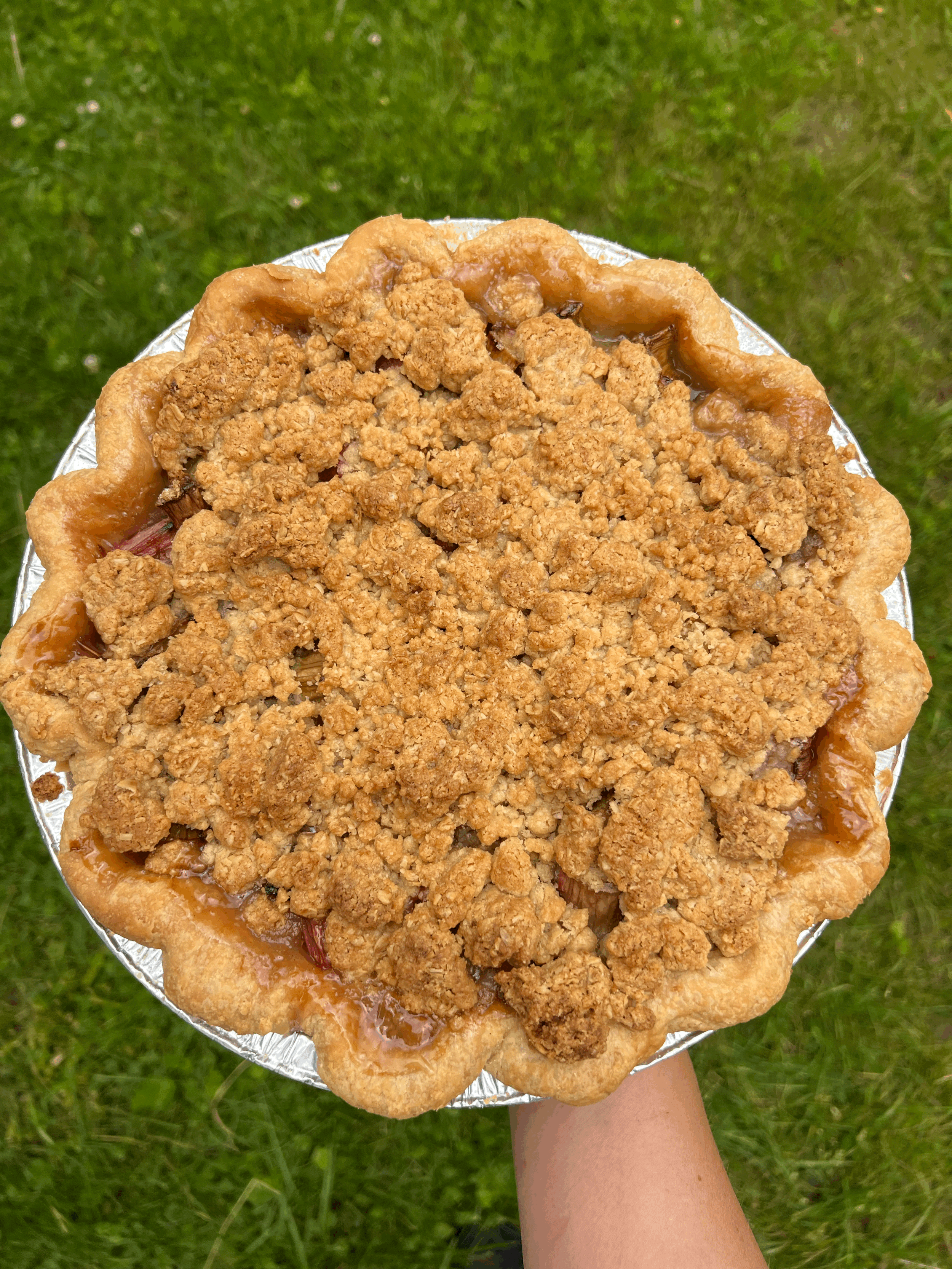 RHUBARB CRUMBLE PIE