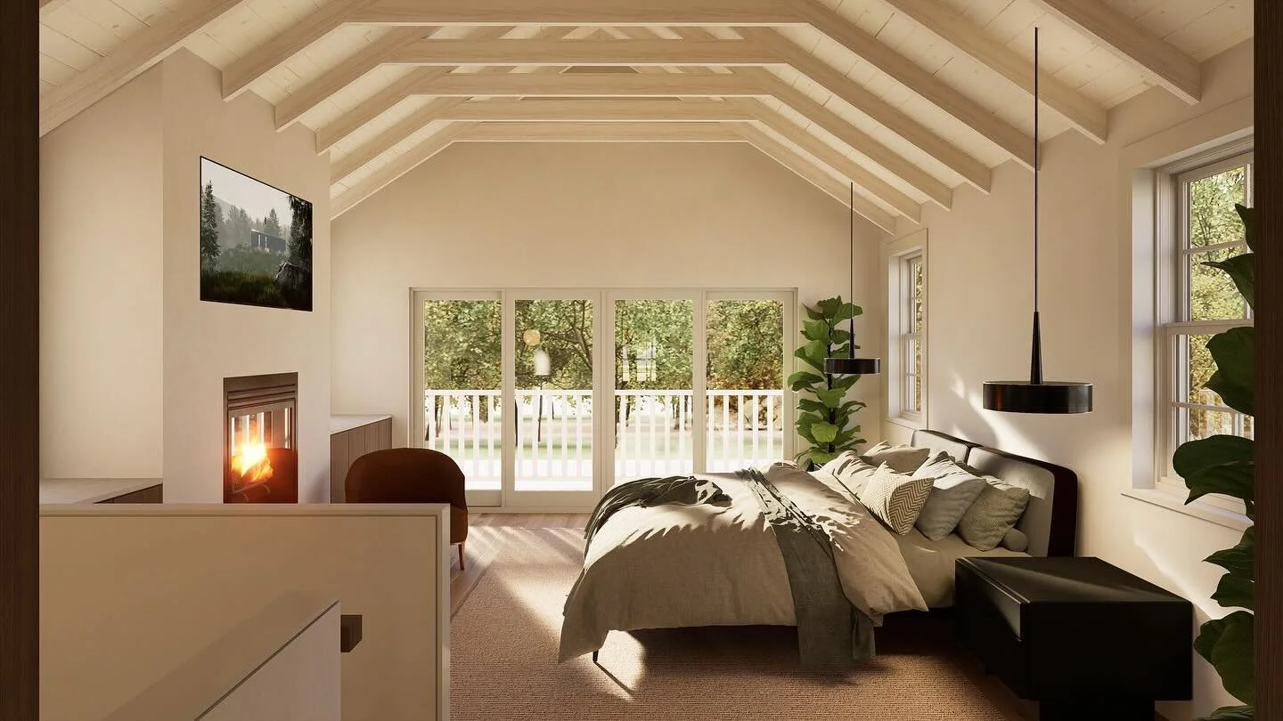 A new primary suite addition proposed for one of our clients sits atop a new garage and mudroom/laundry, complete with a private stair access.

With @hawaslihomes 

#design #interiordesign #architecture #archvis