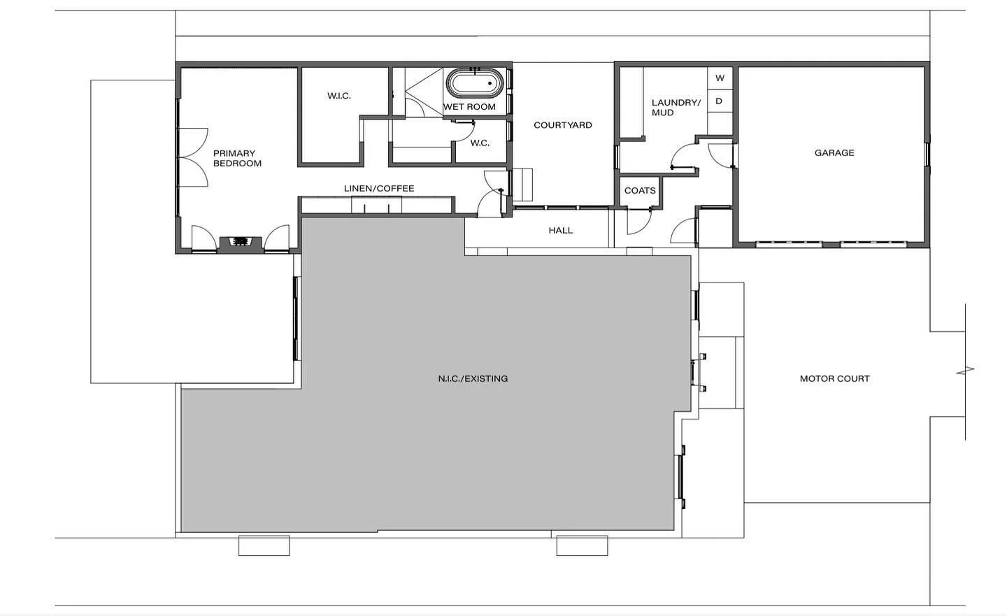 One of our original concept proposals for our LaSalle project was a single storey addition that captured all of our client&rsquo;s request and added an enclosed private courtyard as a light well for the side entry hall. 

#design #archdesign #archite