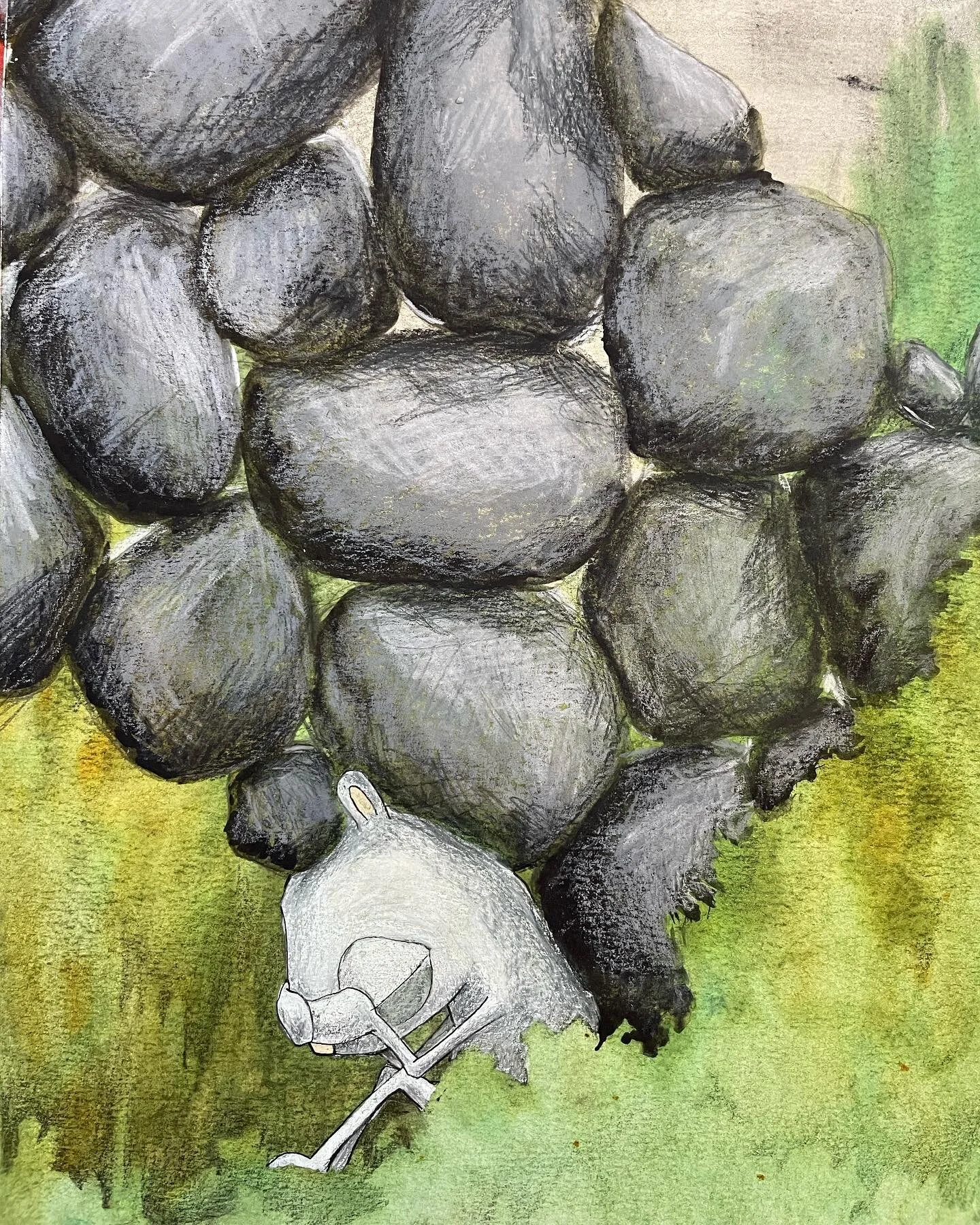 Studio time to finish up this little drawing #art #igart #drawing #mixedmediadrawing #illustration #creativelifehappylife #studioplay #makeart #virginiaartist