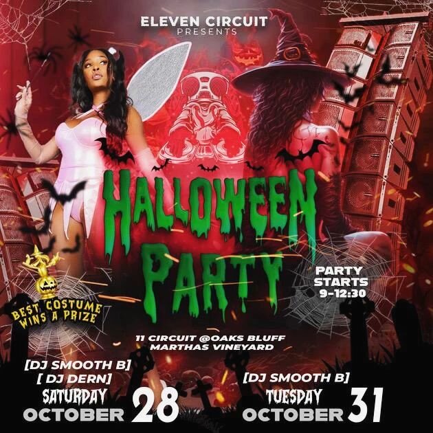 Come check out our costume party for Halloween 🎃 with @djsmoothbmv and @dj_dern going to be 🔥🔥🔥🔥. 2 nights Saturday oct28 and oct31

#mv #marthasvineyard #oakbluffsmarthasvineyard #newengland #northeast #oakbluffsmv #partytime #party #halloween 