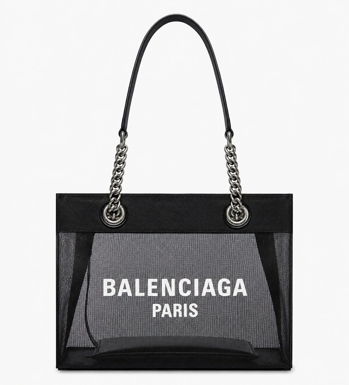 Balenciaga Logo Mesh Duty Free Tote Bag | Black