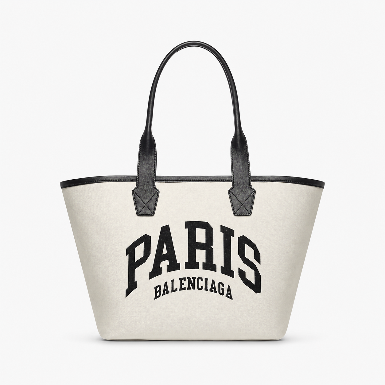 Balenciaga Jumbo Paris Tote Bag | Ivory & Black Leather | Summer Carryall