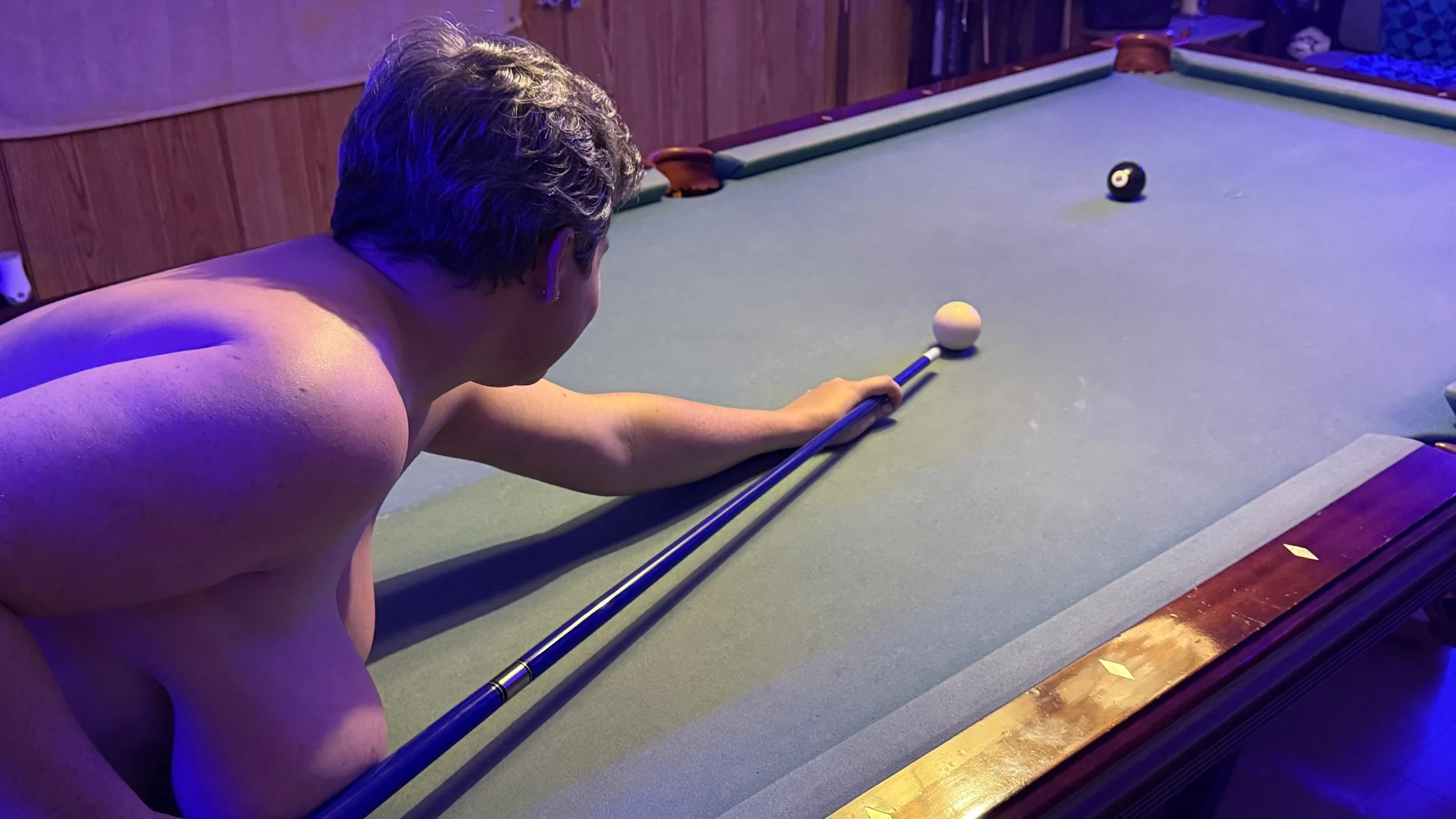 Shooting pool at the clubhouse 